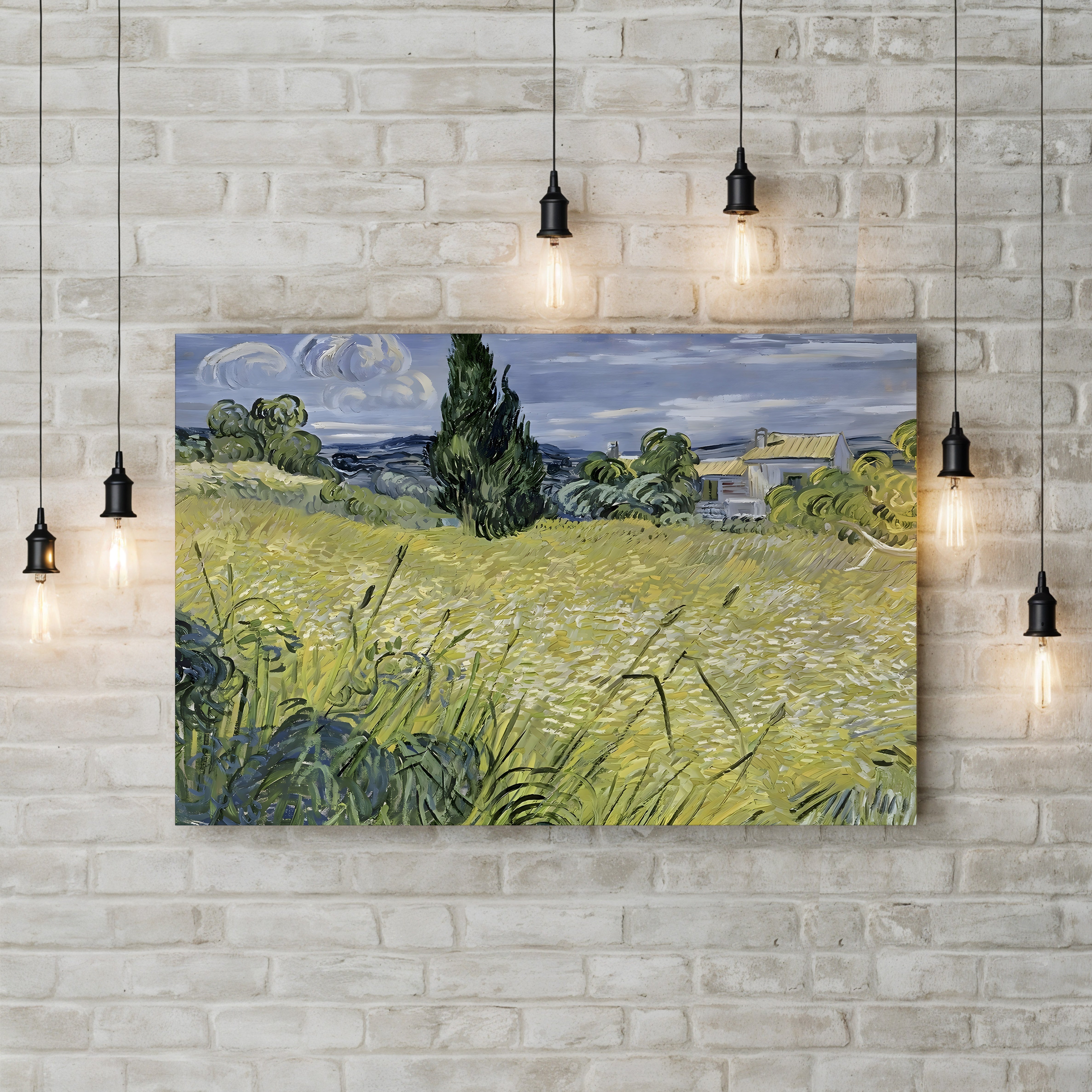 Landscape with Green Corn, 1889 – Vincent van Gogh Wall Art | Post-Impressionist Landscape Canvas Print