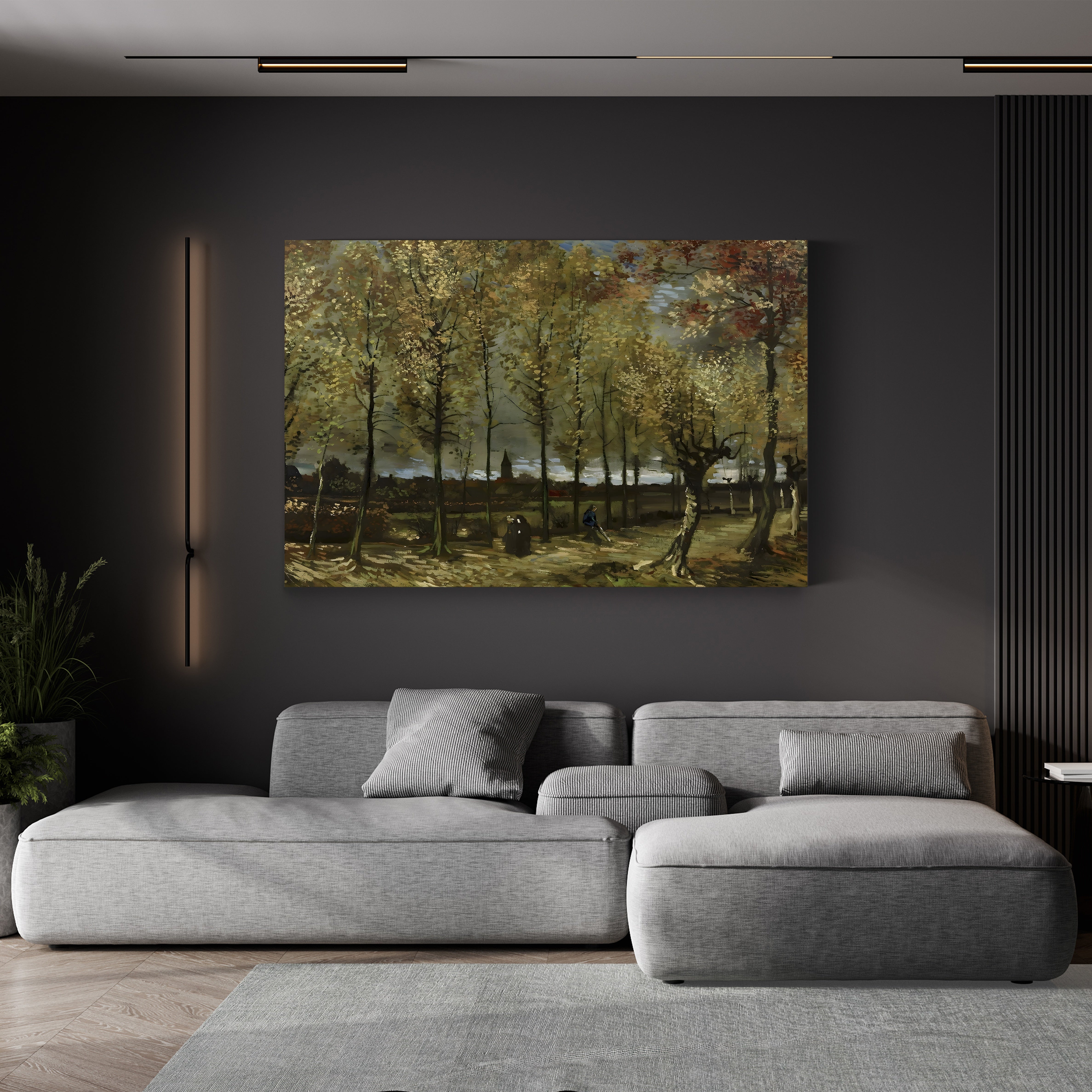 Lane with Poplars Near Nuenen, 1885 – Vincent van Gogh Wall Art | Early Dutch Landscape Canvas Print