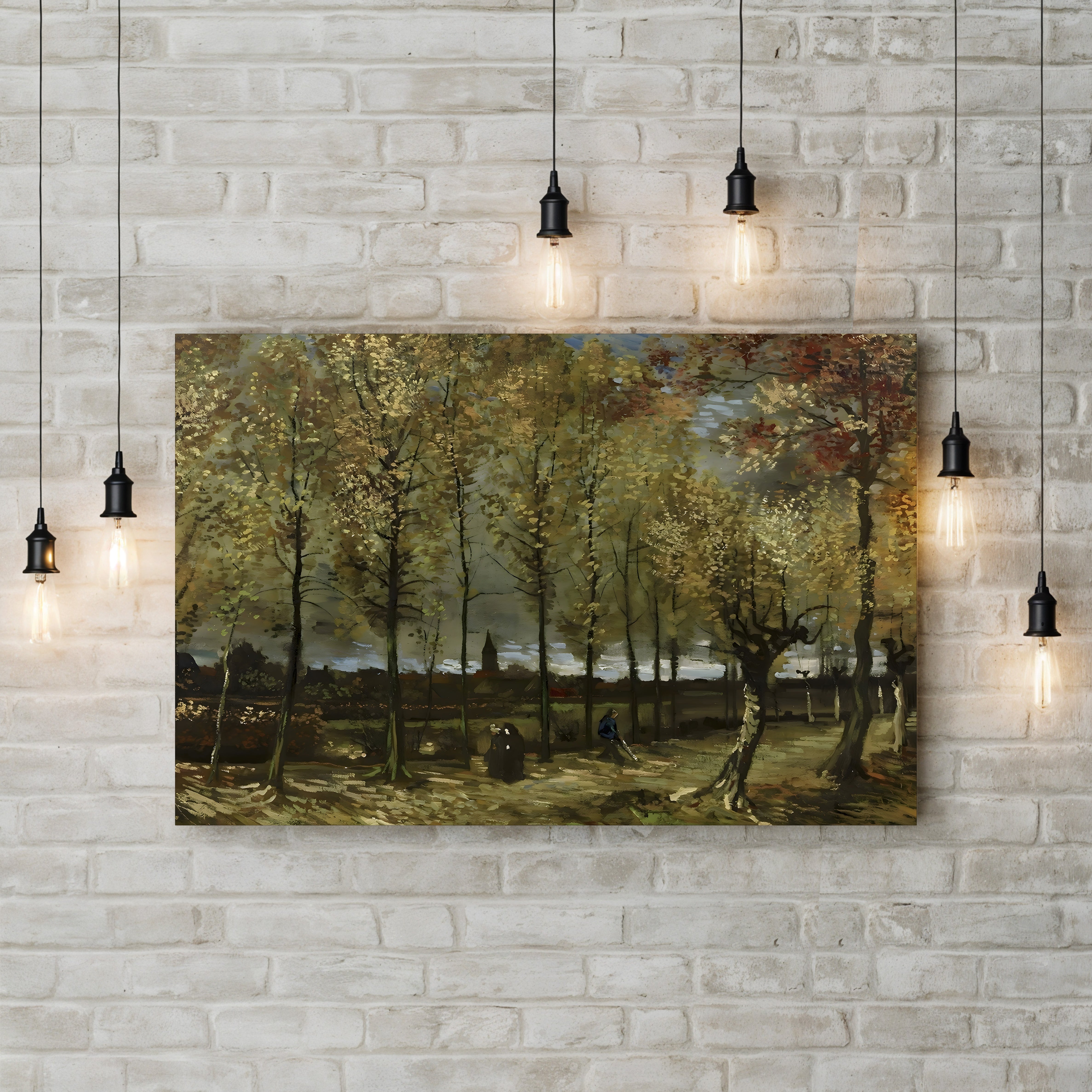 Lane with Poplars Near Nuenen, 1885 – Vincent van Gogh Wall Art | Early Dutch Landscape Canvas Print