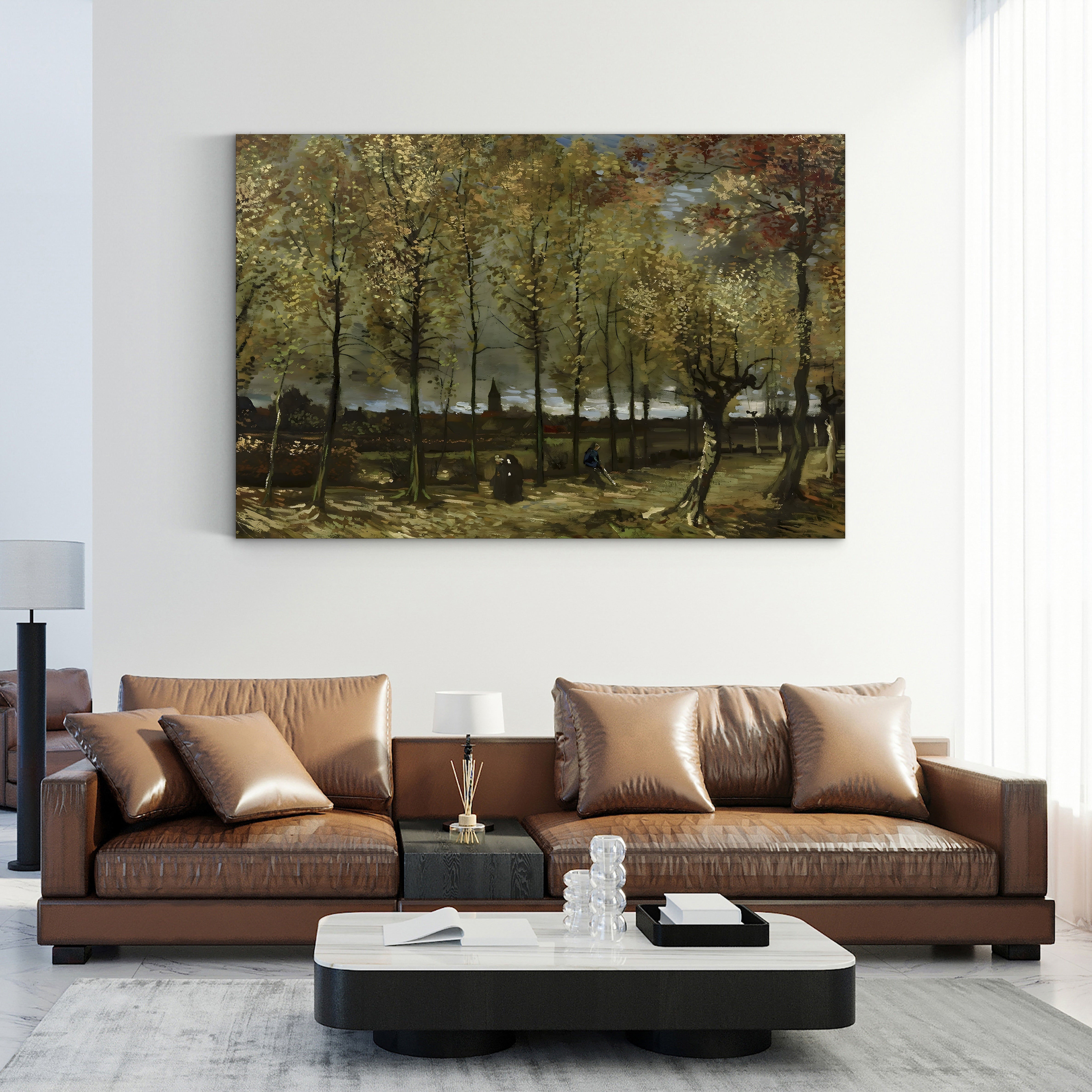 Lane with Poplars Near Nuenen, 1885 – Vincent van Gogh Wall Art | Early Dutch Landscape Canvas Print