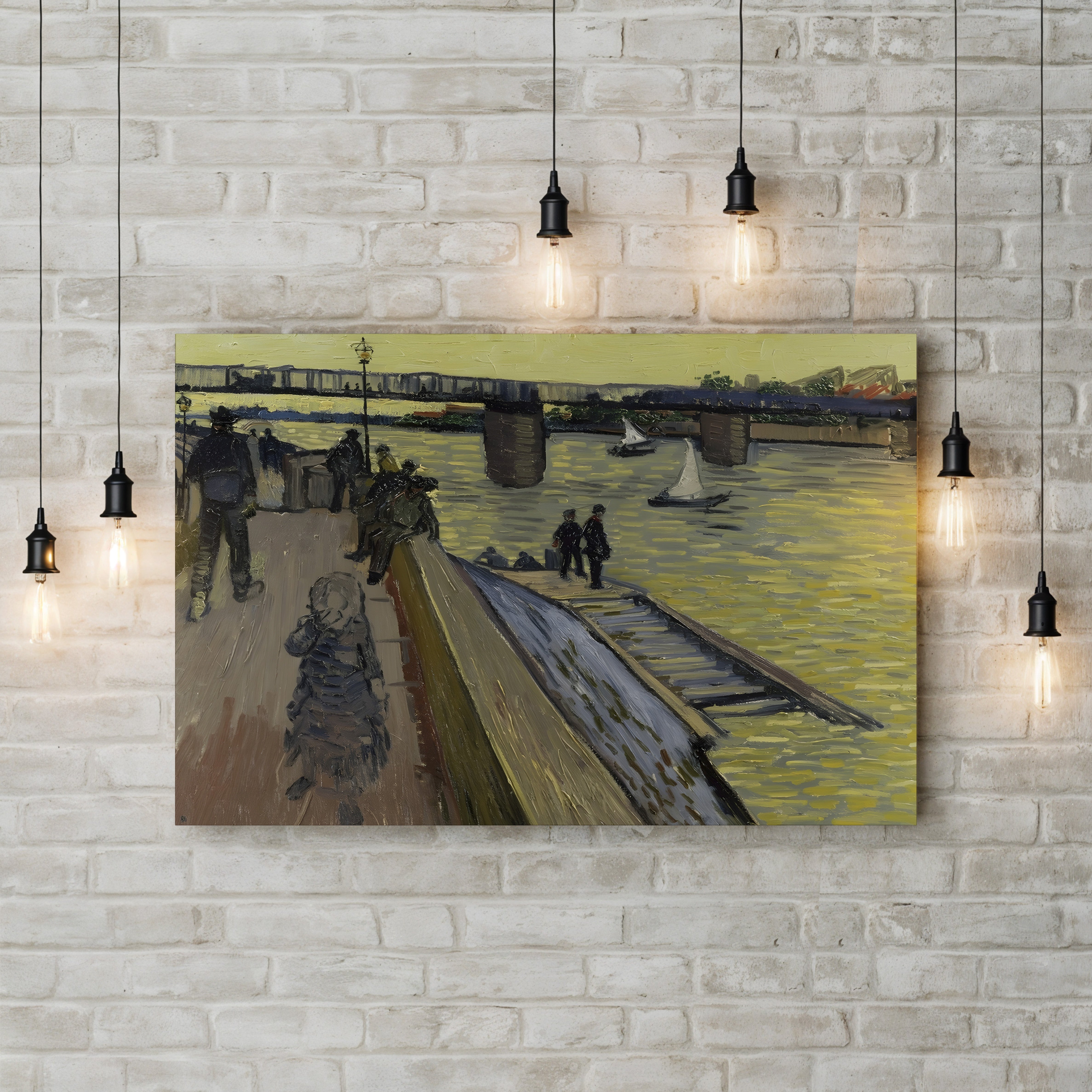 Le Pont de Trinquetaille at Arles, 1888 – Vincent van Gogh Wall Art | Post-Impressionist Cityscape Canvas Print