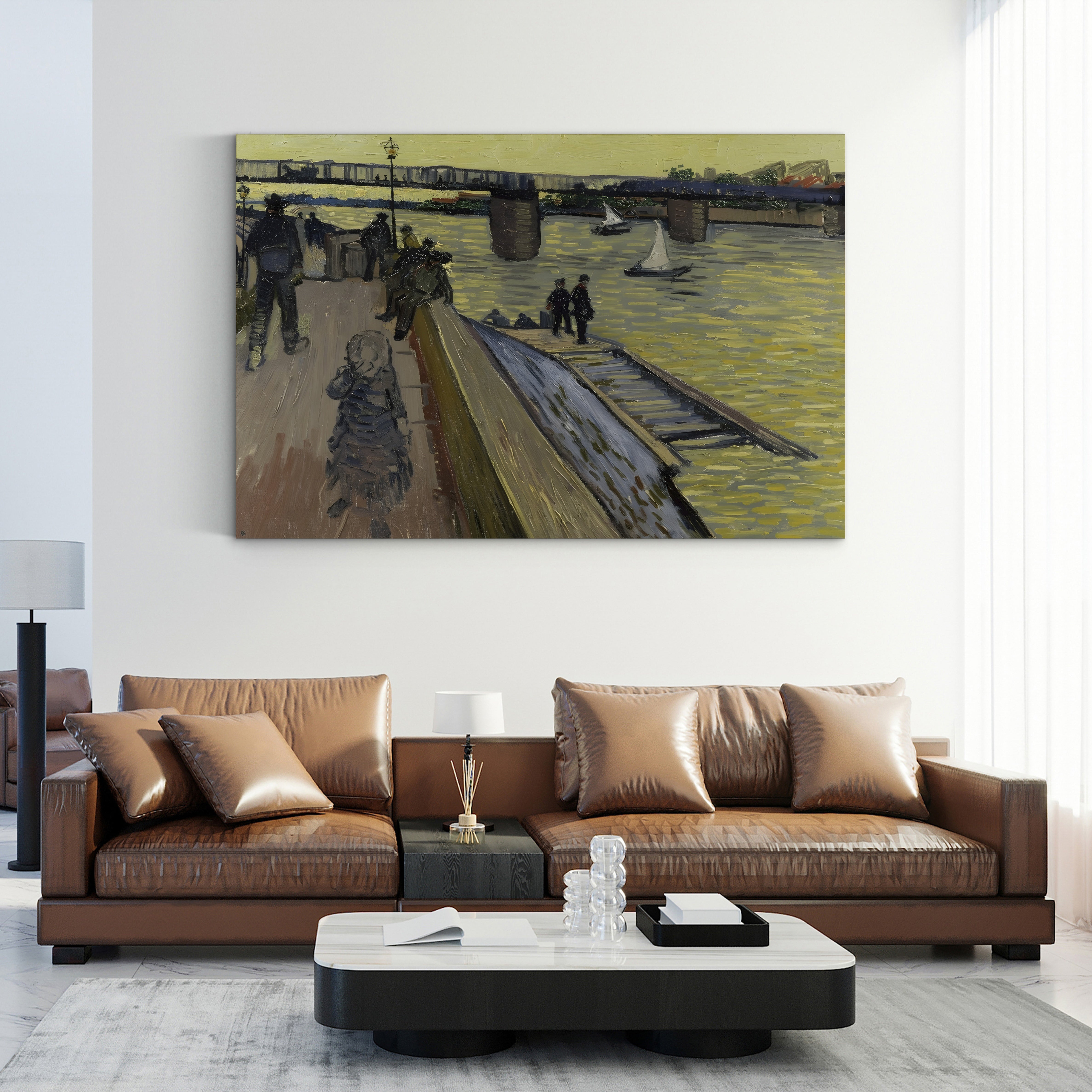 Le Pont de Trinquetaille at Arles, 1888 – Vincent van Gogh Wall Art | Post-Impressionist Cityscape Canvas Print