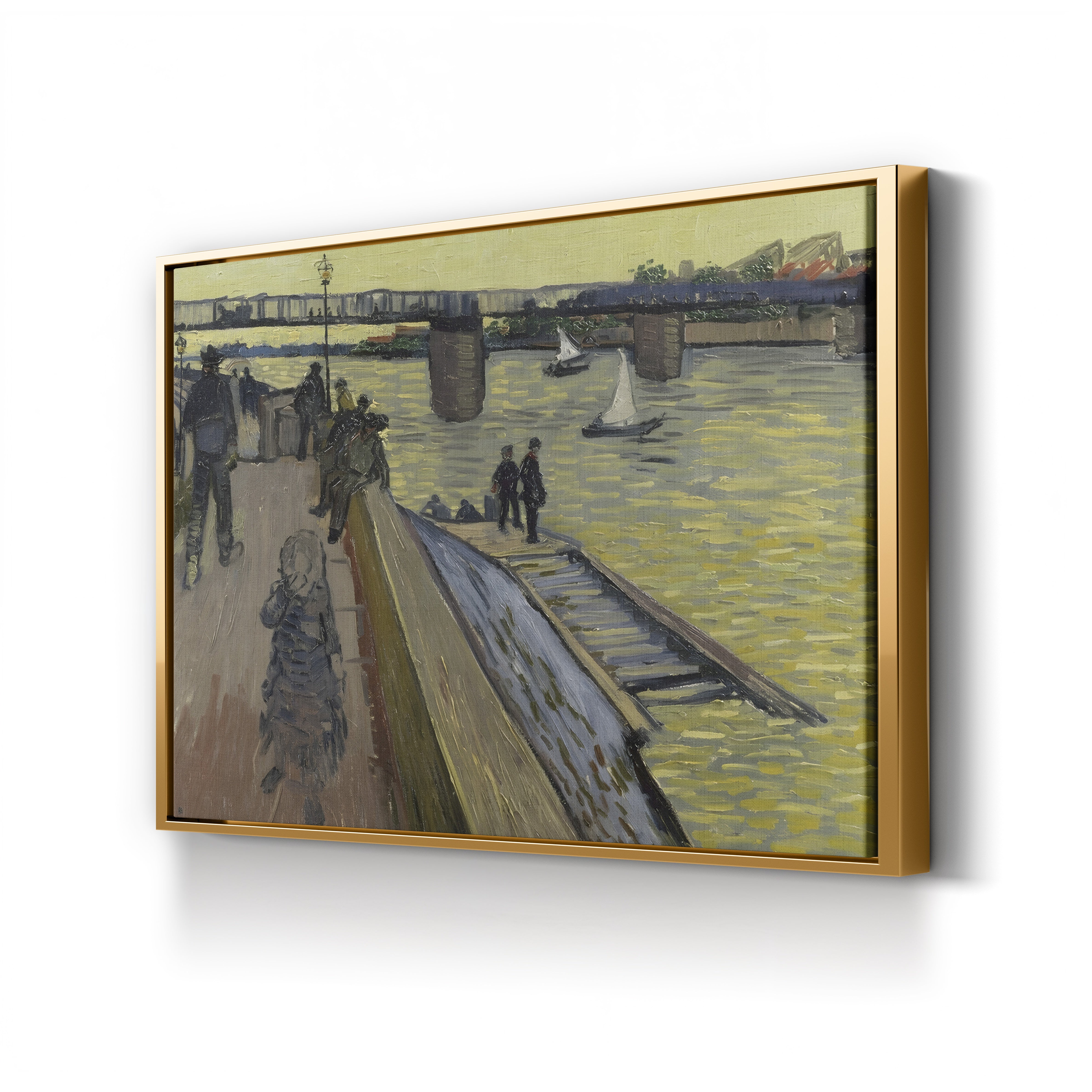 Le Pont de Trinquetaille at Arles, 1888 – Vincent van Gogh Wall Art | Post-Impressionist Cityscape Canvas Print