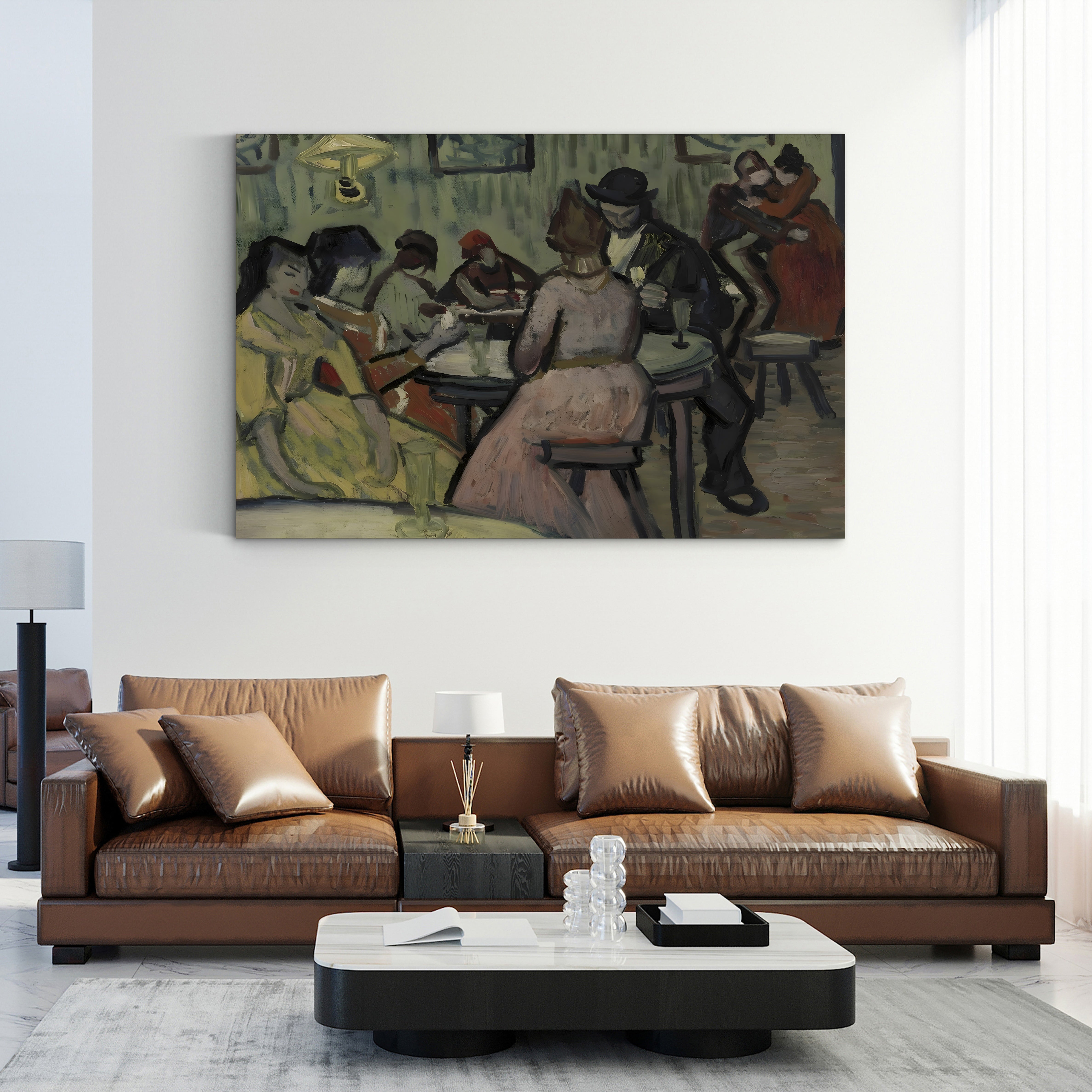 Interior Scene (Le Lupanar) – Vincent van Gogh Wall Art | Post-Impressionist Interior Canvas Print