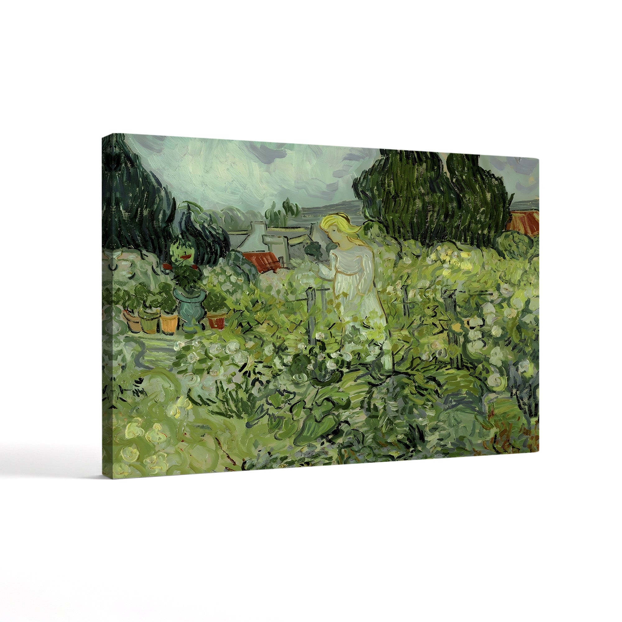 Mlle. Gachet dans son Jardin à Auvers-sur-Oise – Vincent van Gogh Wall Art | Post-Impressionist Garden Canvas Print