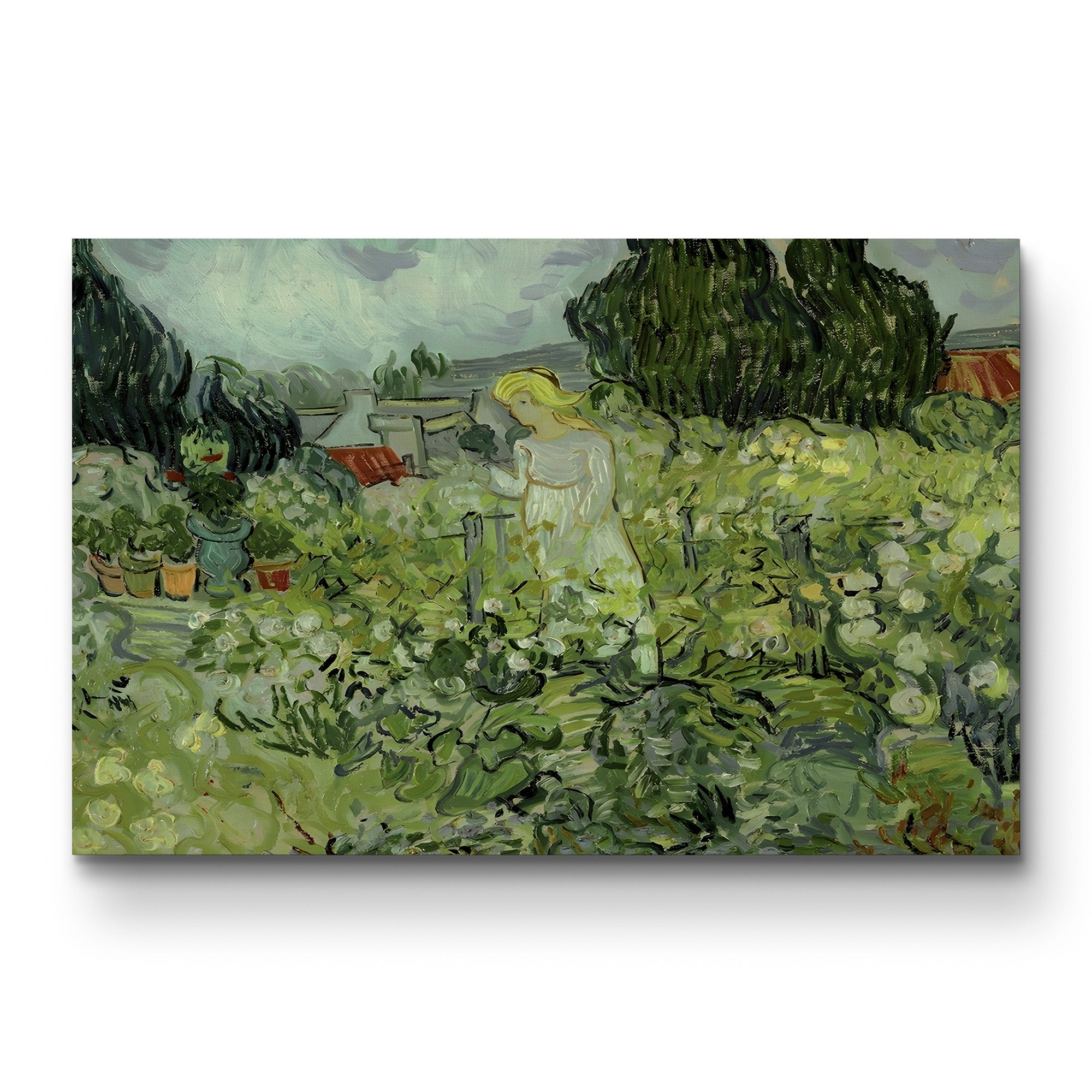 Mlle. Gachet dans son Jardin à Auvers-sur-Oise – Vincent van Gogh Wall Art | Post-Impressionist Garden Canvas Print