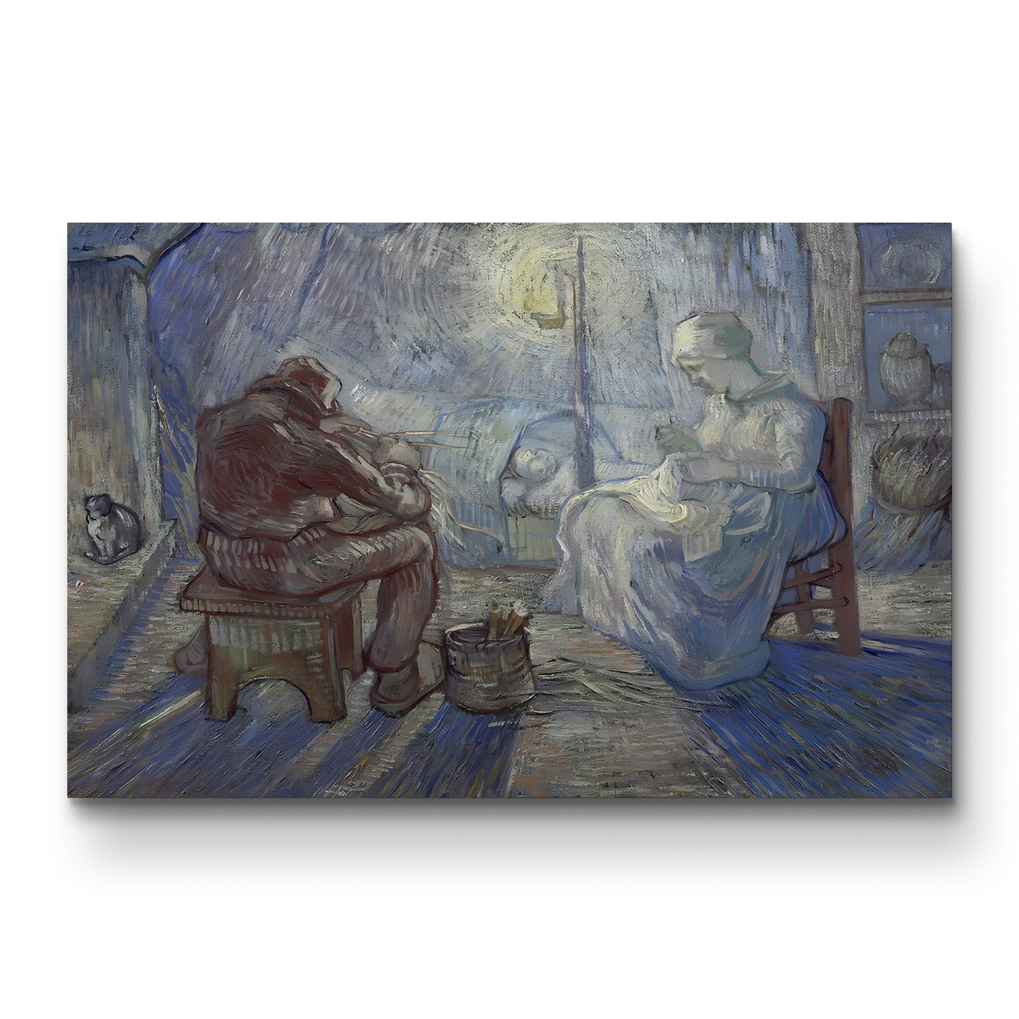 Nuit: Famille de Paysans dans un Intérieur (After Millet), 1889 – Vincent van Gogh Wall Art | Post-Impressionist Canvas Print