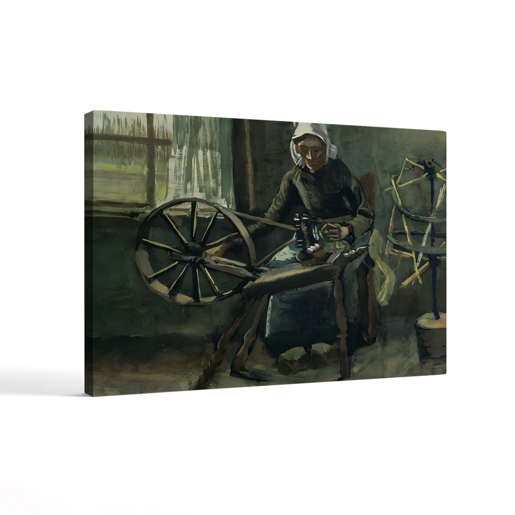Peasant Woman Winding Bobbins, 1884 – Vincent van Gogh Wall Art | Early Dutch Interior Canvas Print