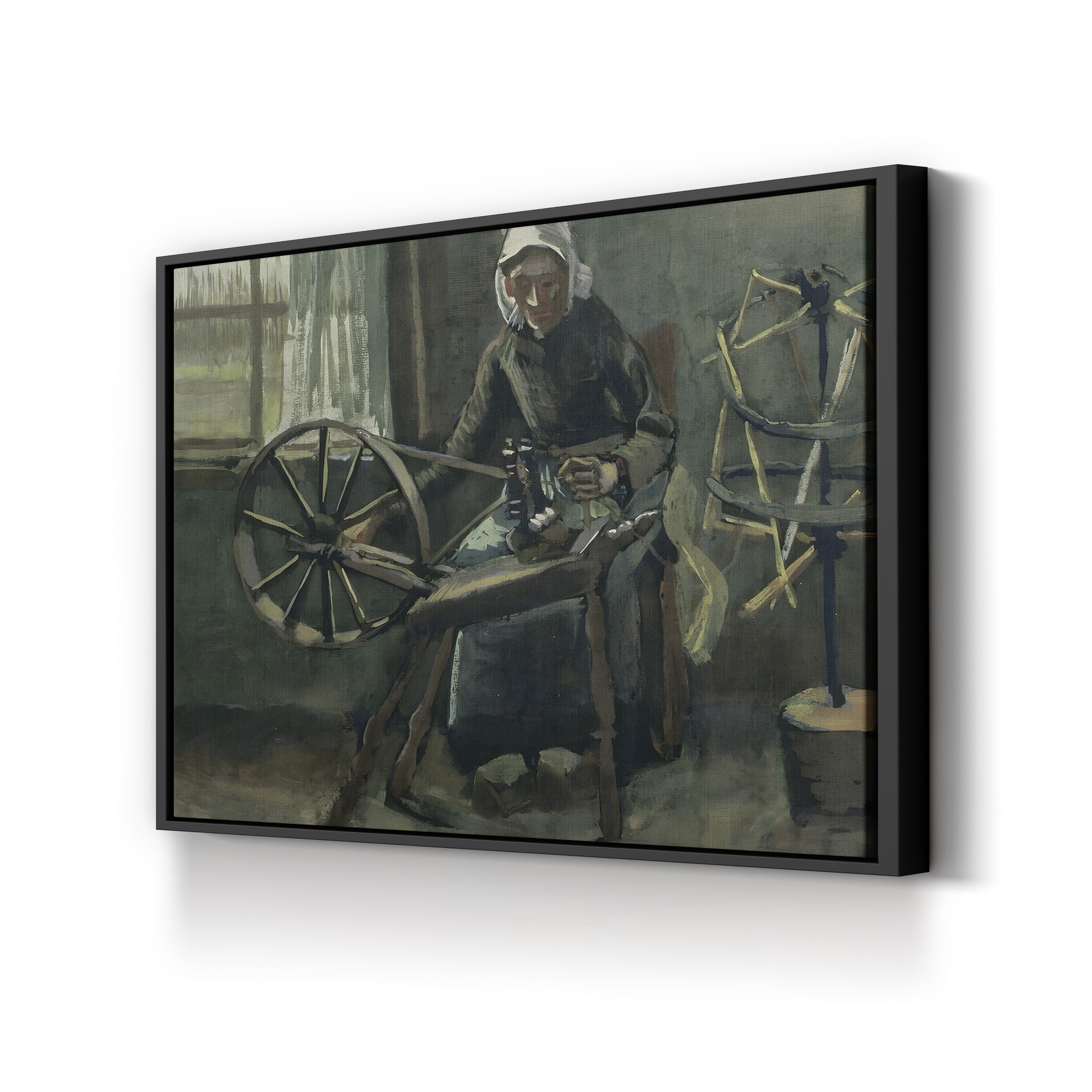 Peasant Woman Winding Bobbins, 1884 – Vincent van Gogh Wall Art | Early Dutch Interior Canvas Print