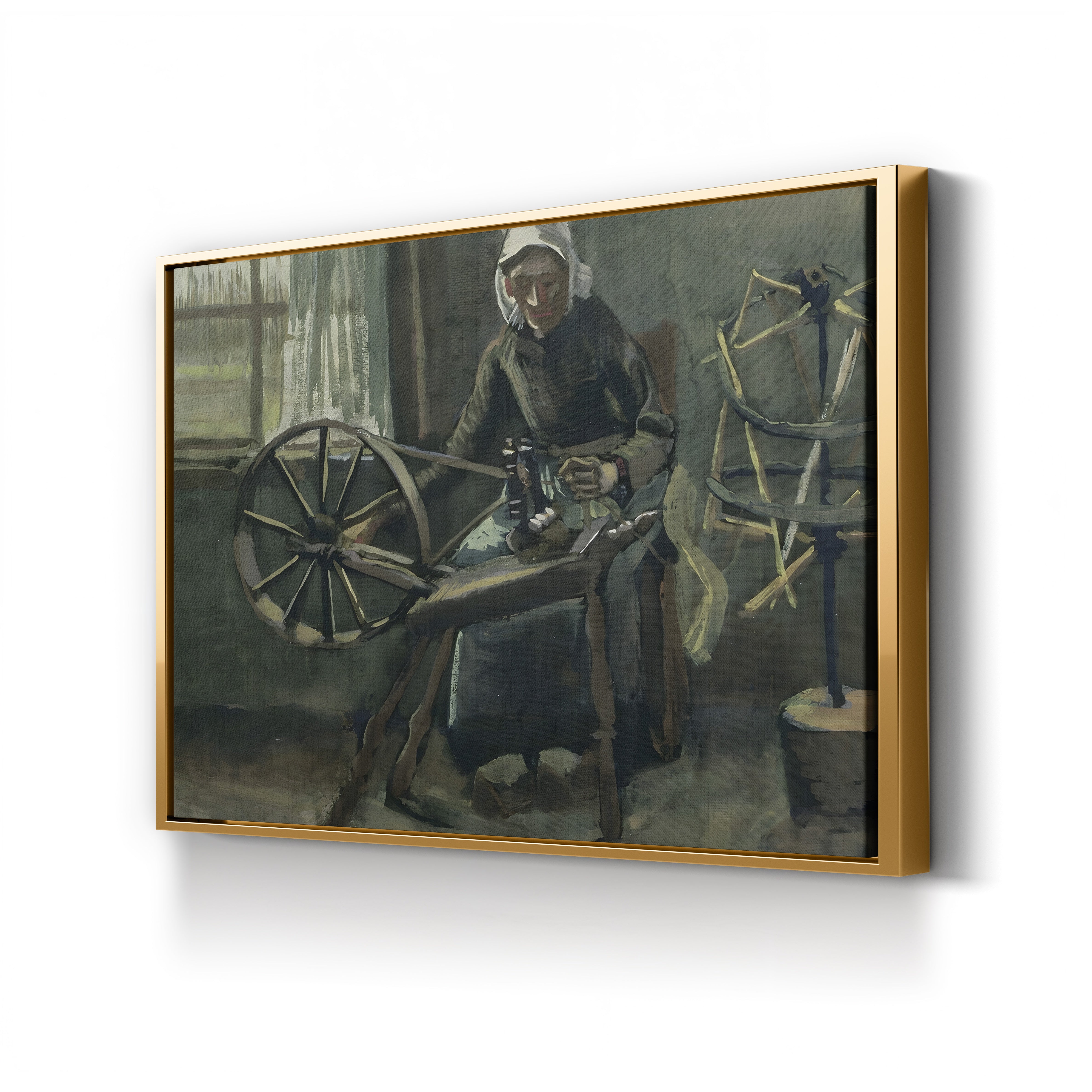Peasant Woman Winding Bobbins, 1884 – Vincent van Gogh Wall Art | Early Dutch Interior Canvas Print