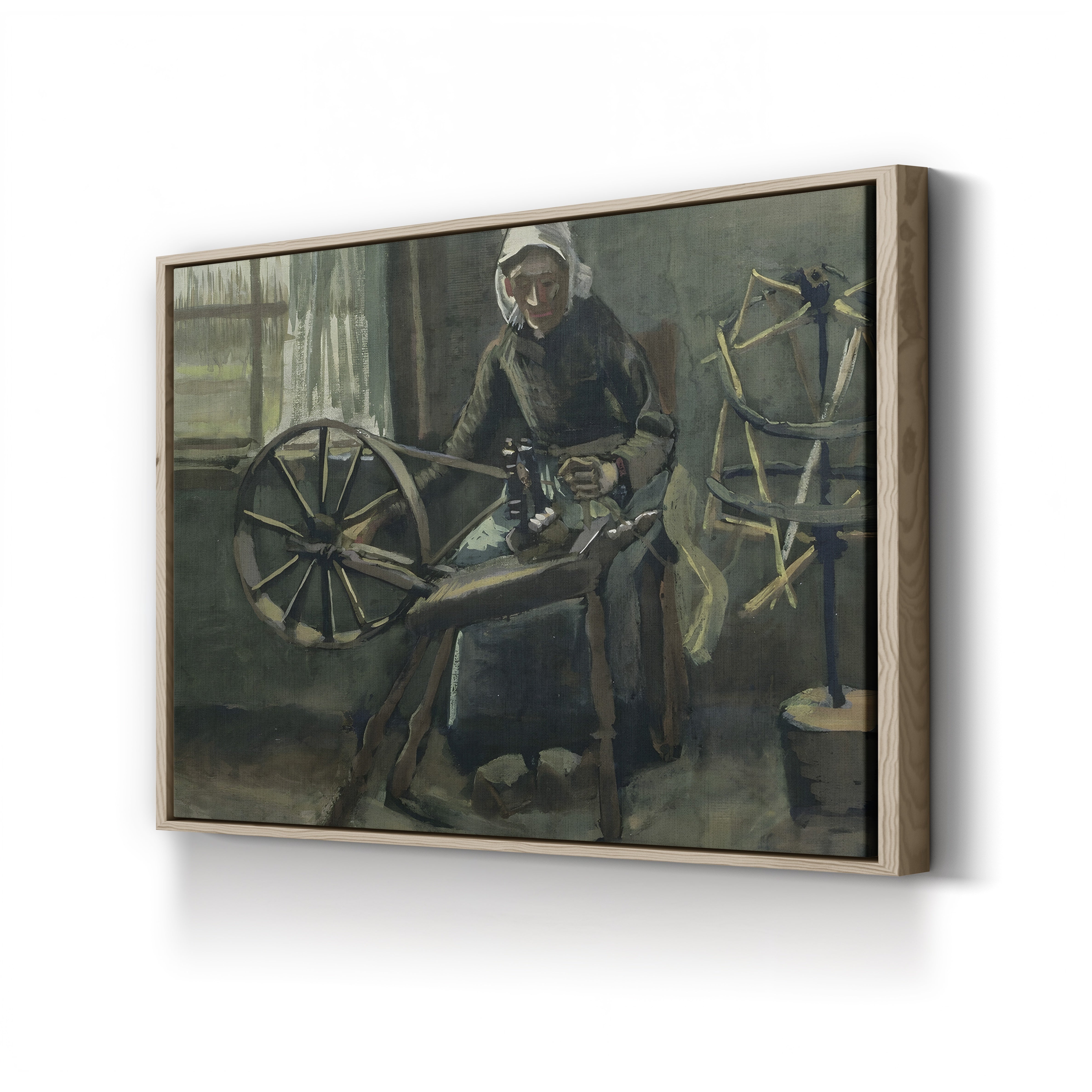 Peasant Woman Winding Bobbins, 1884 – Vincent van Gogh Wall Art | Early Dutch Interior Canvas Print