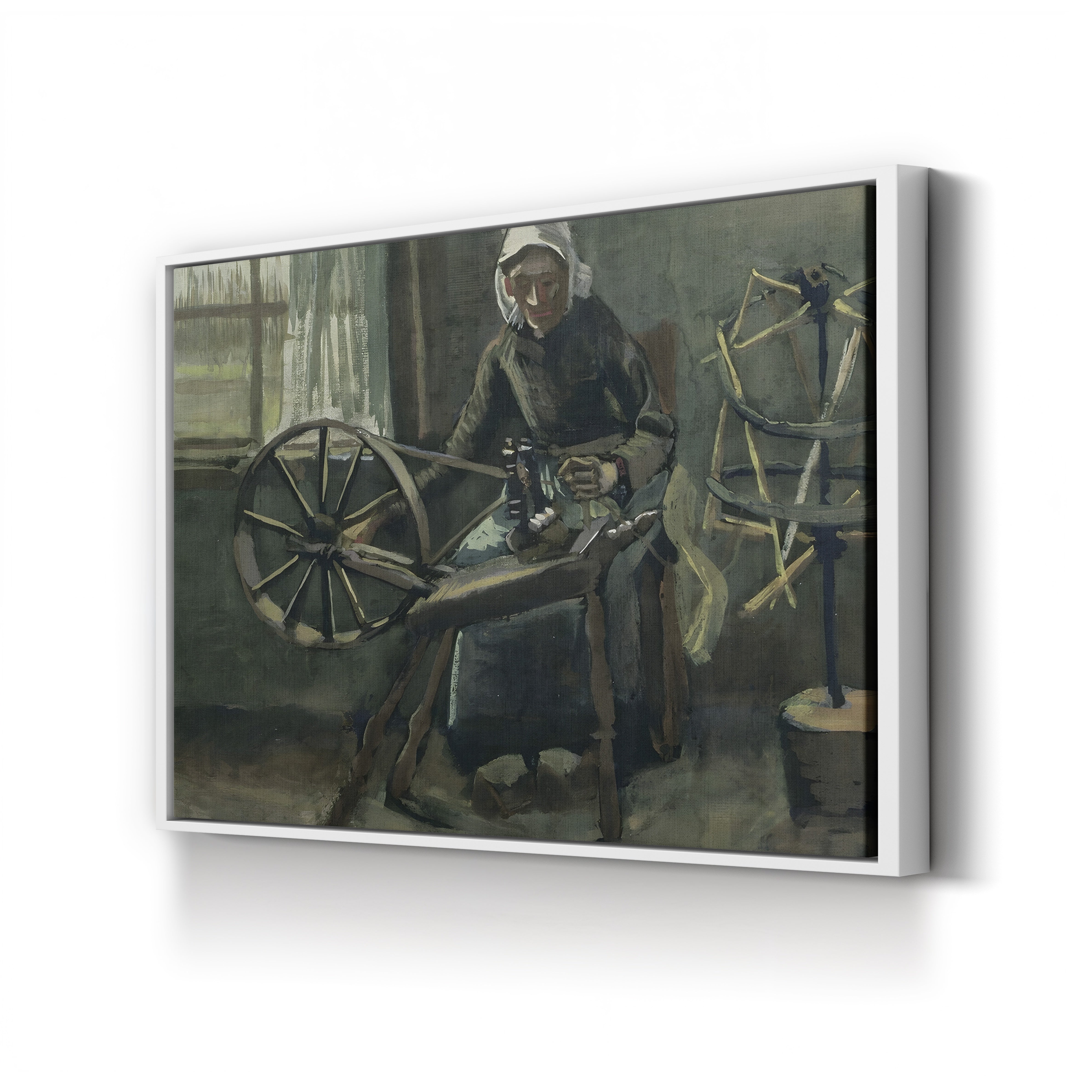 Peasant Woman Winding Bobbins, 1884 – Vincent van Gogh Wall Art | Early Dutch Interior Canvas Print