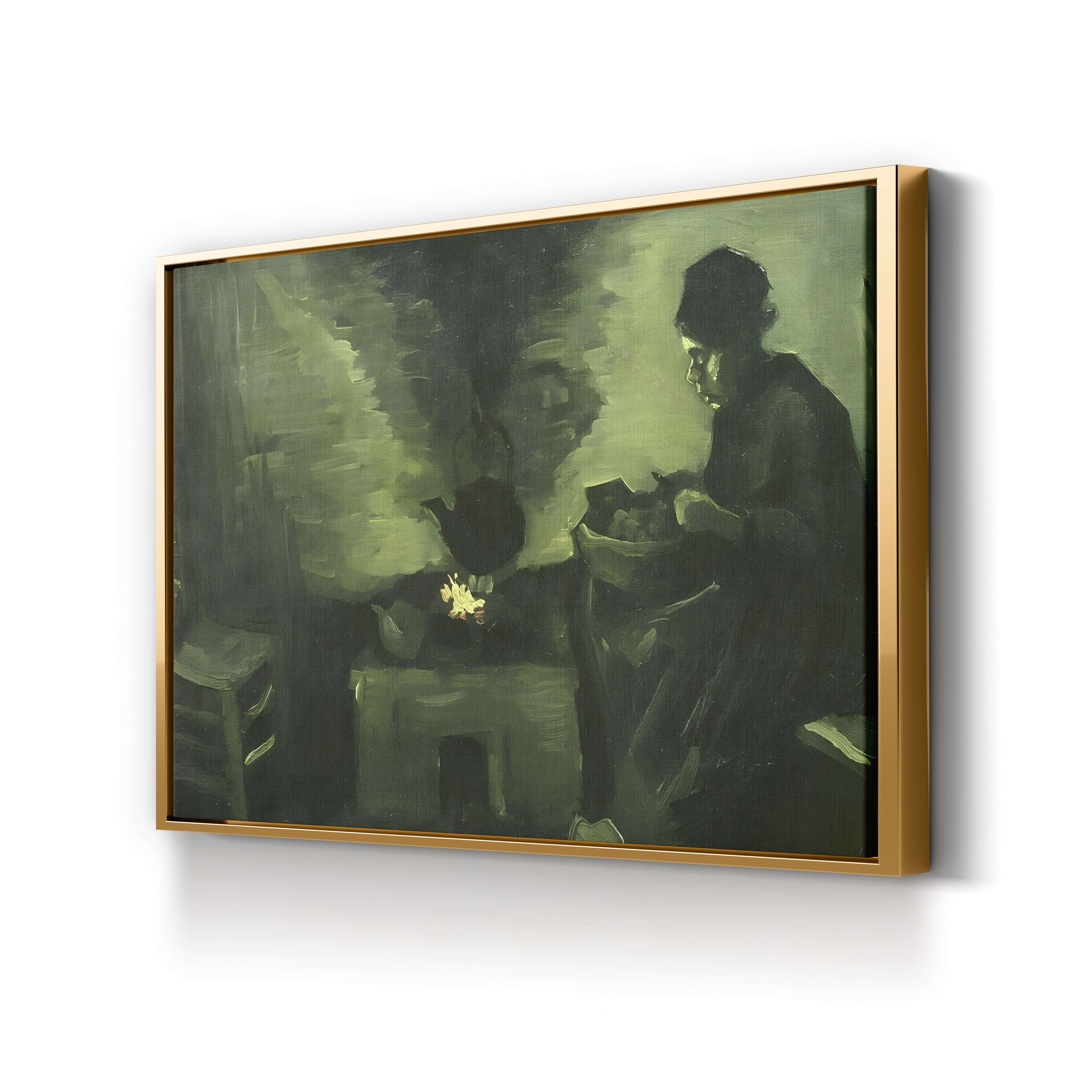 Peasant Woman by the Hearth, c.1885 – Vincent van Gogh Wall Art | Early Dutch Interior Canvas Print