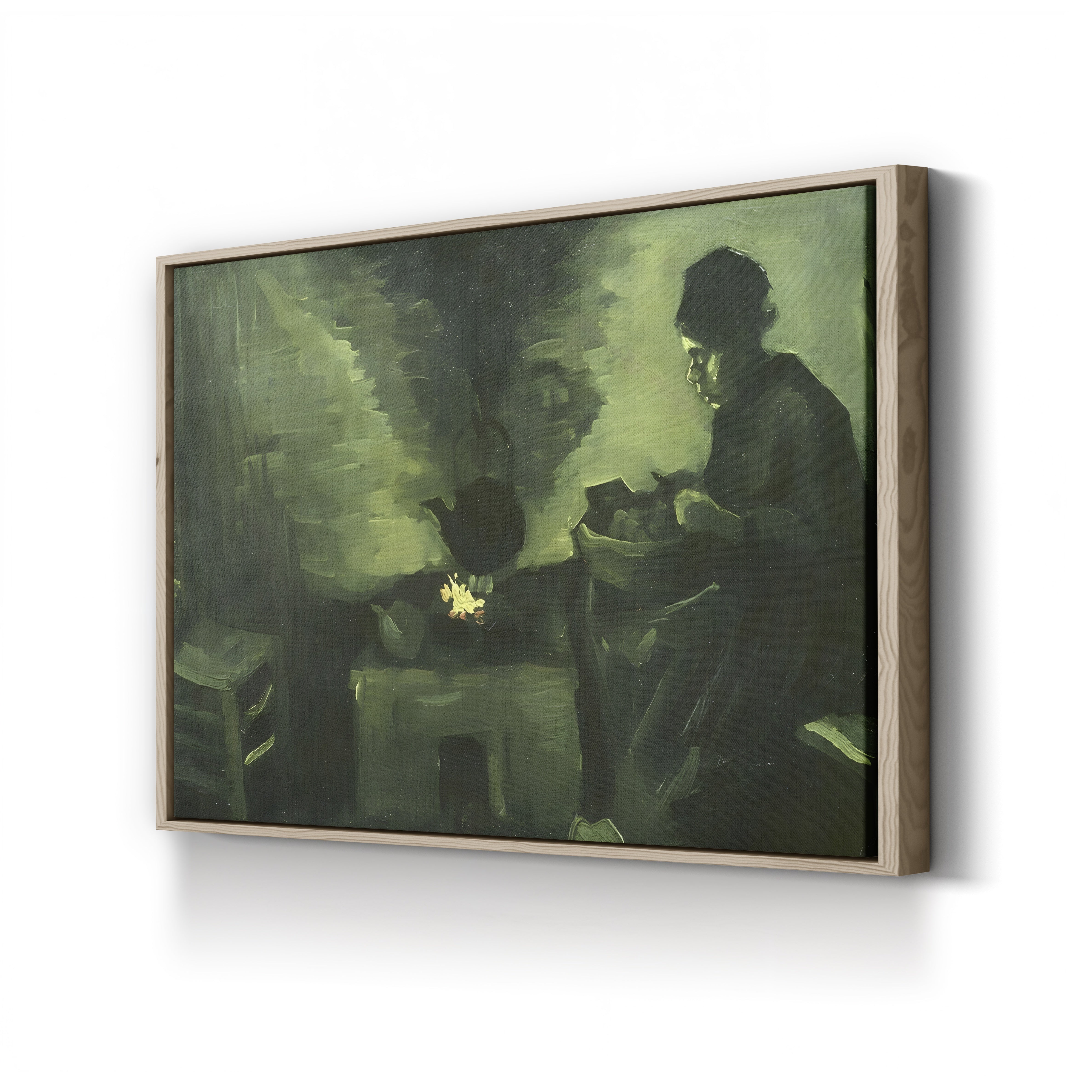 Peasant Woman by the Hearth, c.1885 – Vincent van Gogh Wall Art | Early Dutch Interior Canvas Print