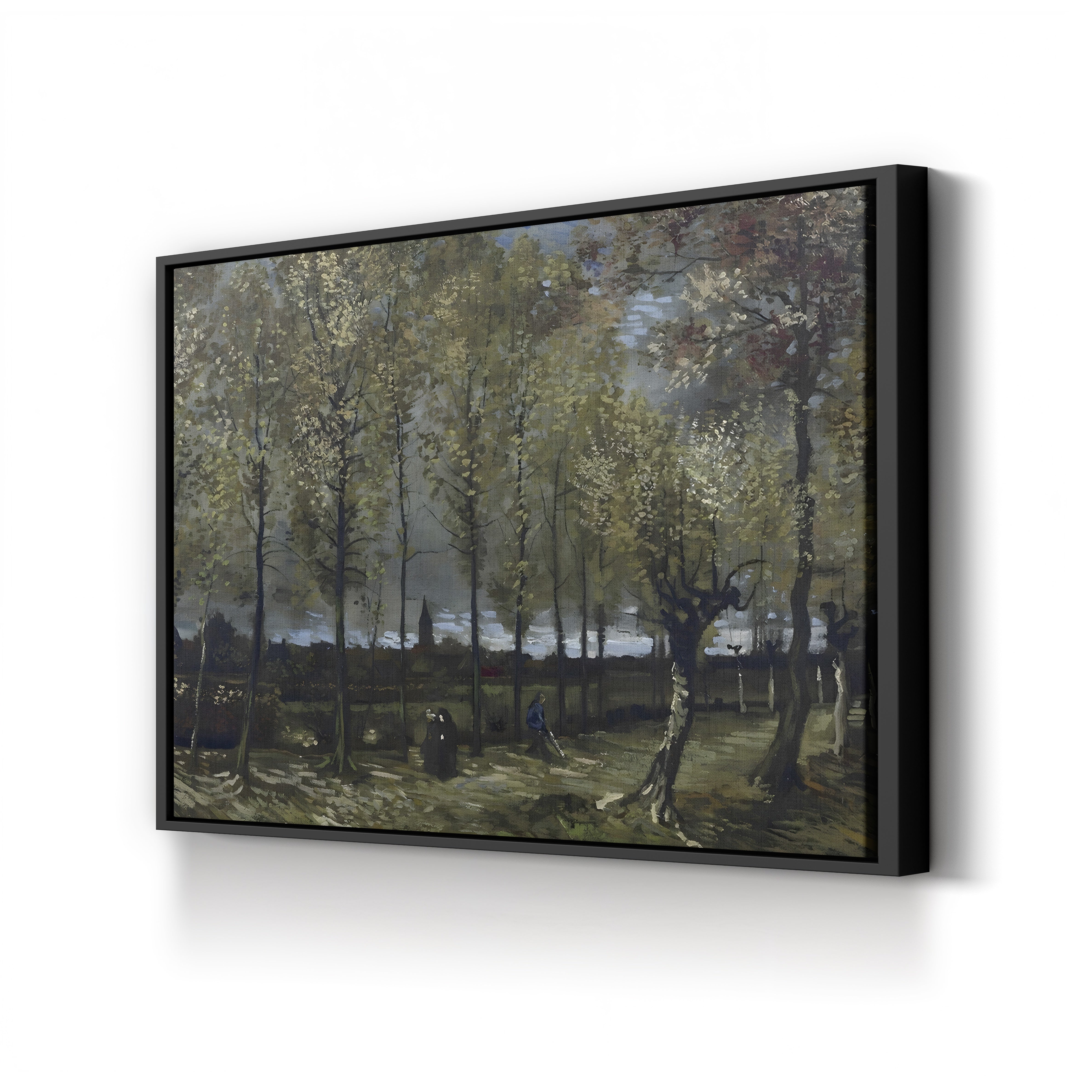 Poplars near Nuenen by Vincent van Gogh canvas print in black frame