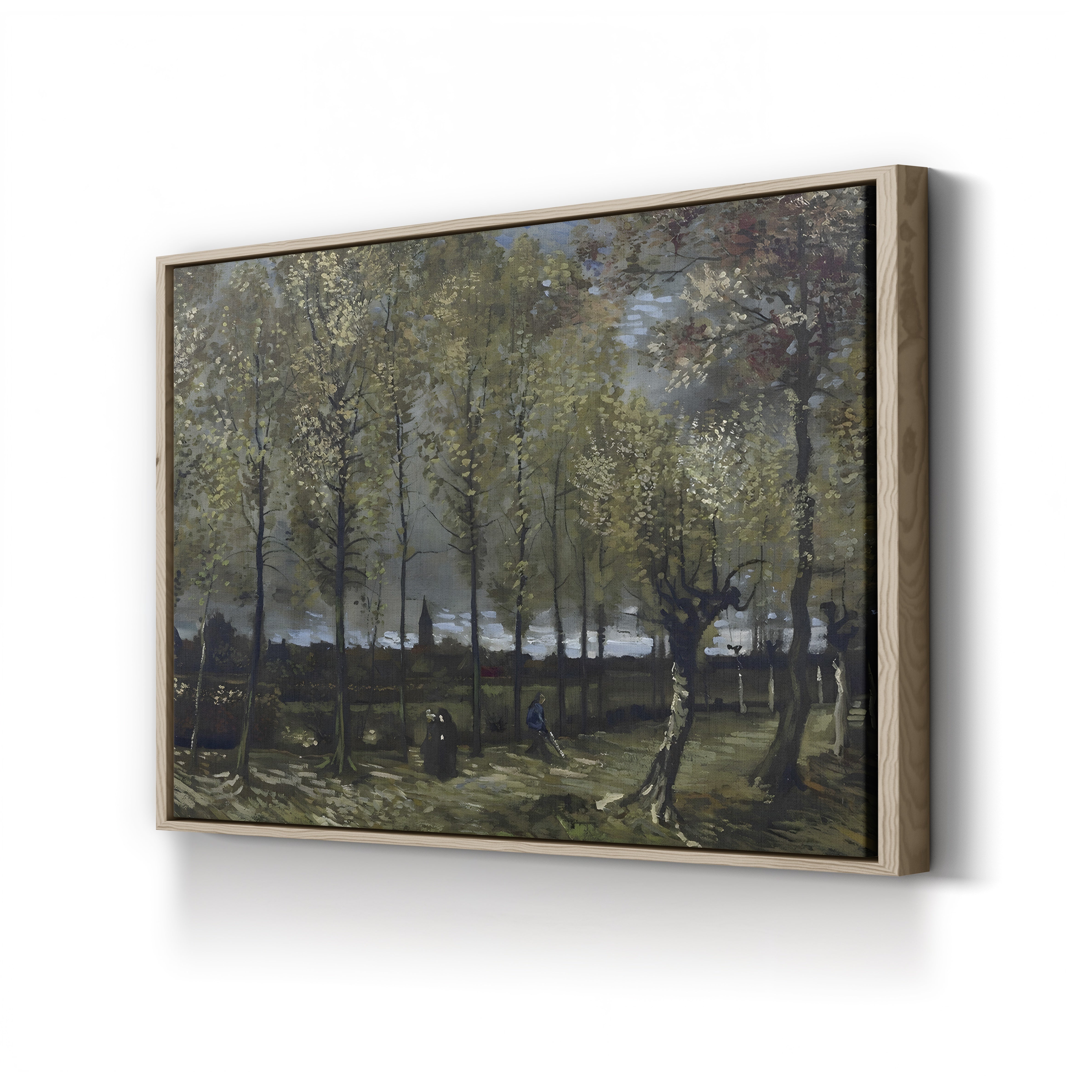 Poplars near Nuenen by Vincent van Gogh canvas print in oak frame