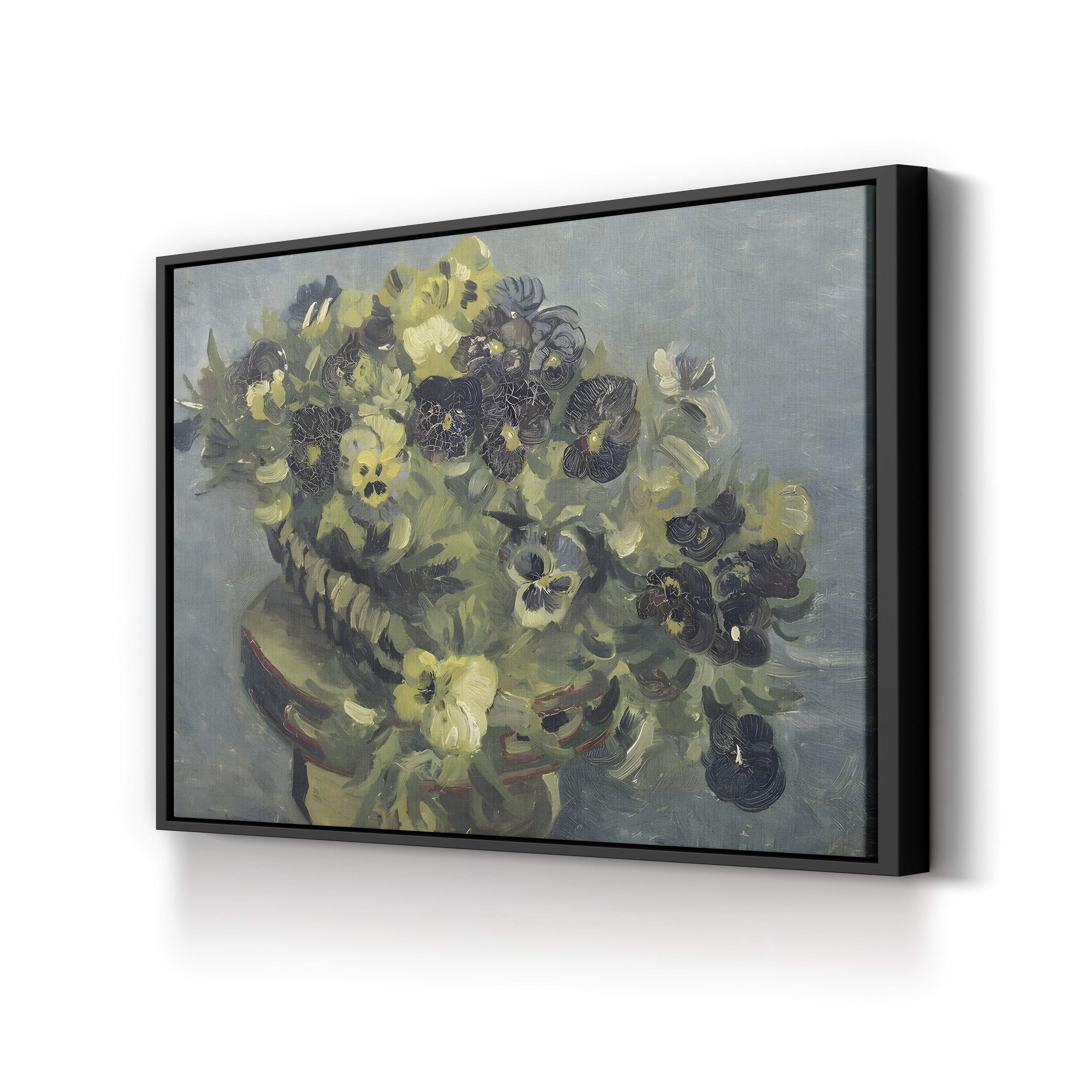 Pot de Pensées sur une Petite Table (Basket of Pansies), 1887 – Vincent van Gogh Wall Art | Post-Impressionist Floral Canvas Print