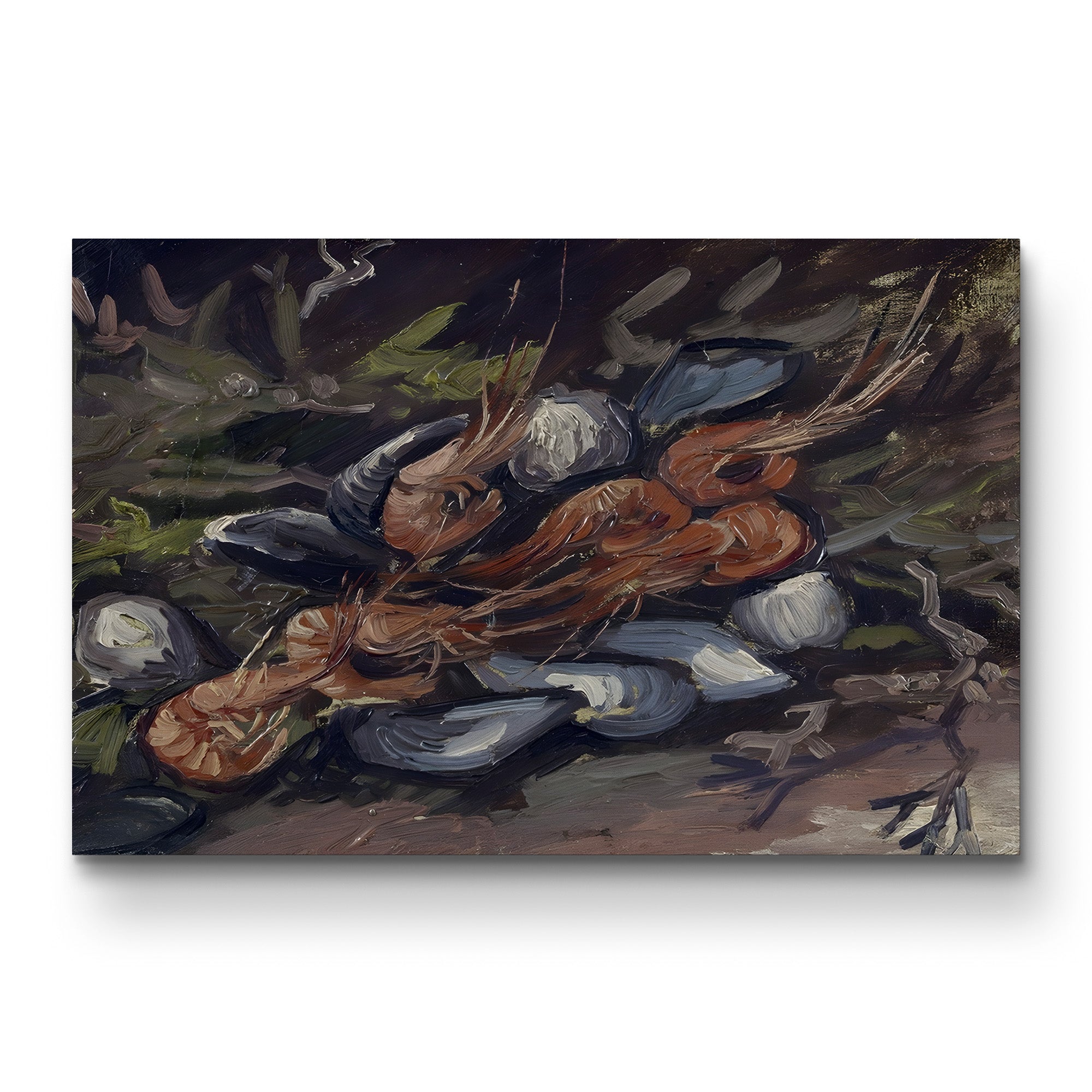 Prawns and Mussels (Crevettes et Moules) by Vincent van Gogh canvas print, gallery-wrapped canvas straight-on view