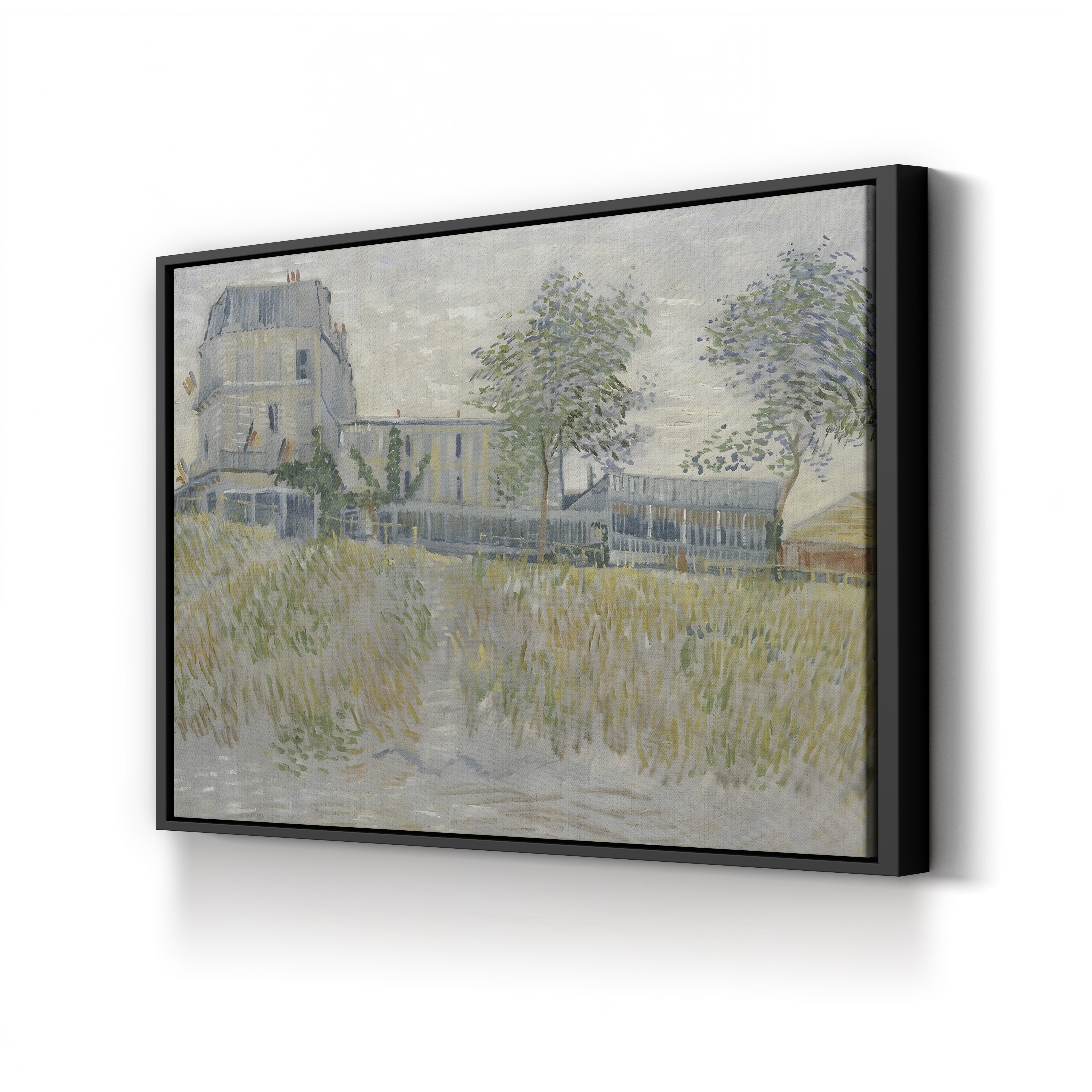 The Restaurant de la Sirène at Asnières by Vincent van Gogh canvas print in black frame