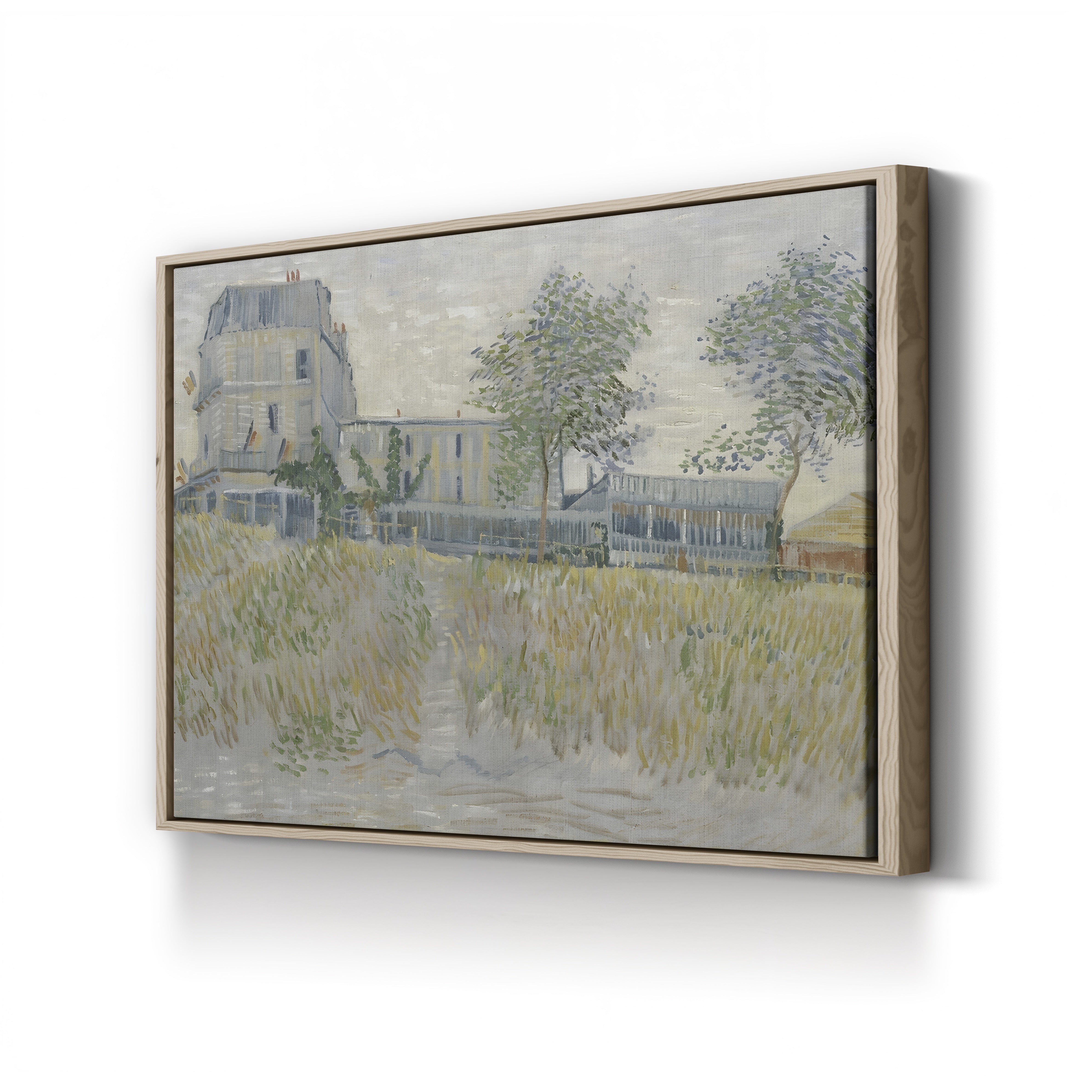 The Restaurant de la Sirène at Asnières by Vincent van Gogh canvas print in oak frame