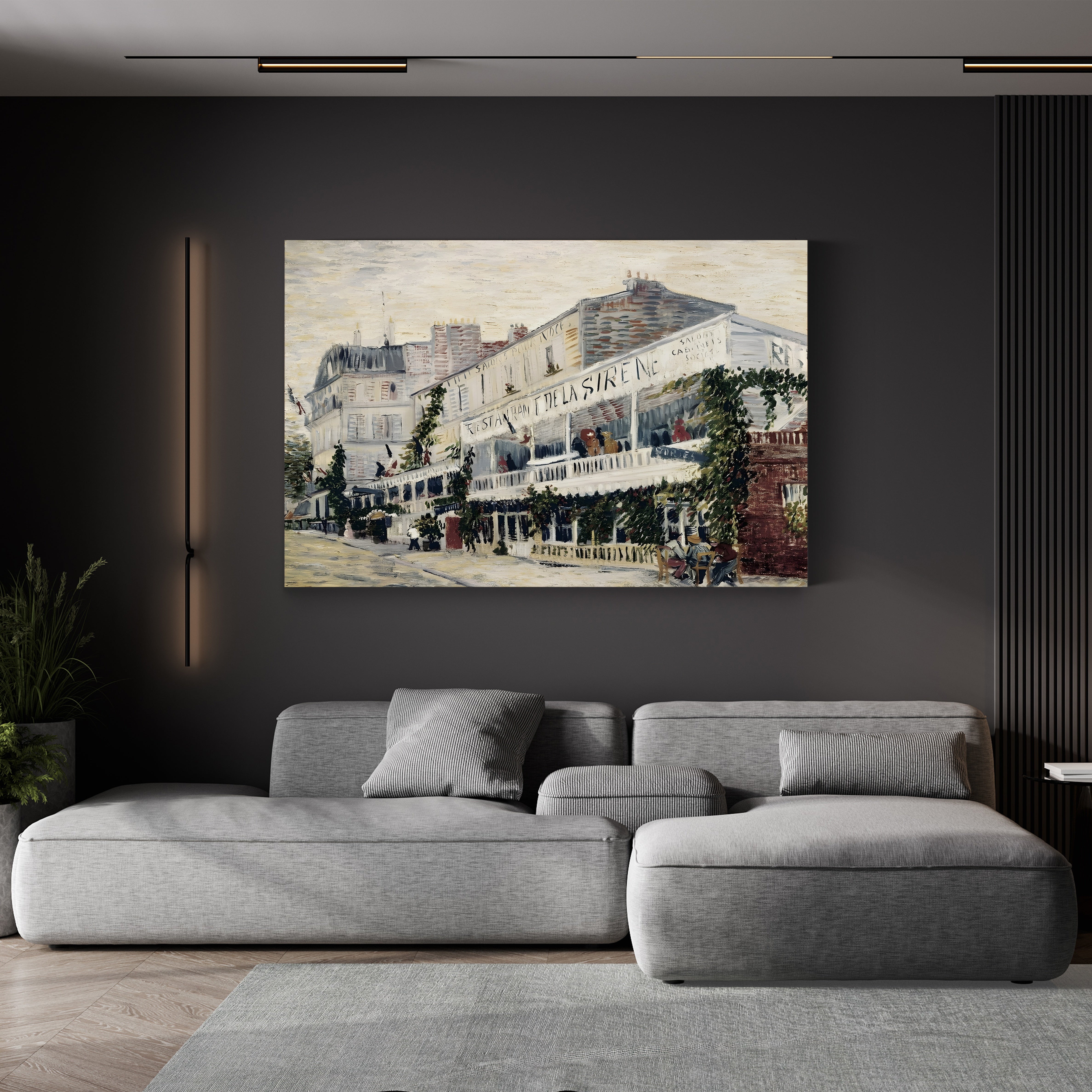 Restaurant de la Sirène, 1887 – Vincent van Gogh Wall Art | Post-Impressionist Cityscape Canvas Print