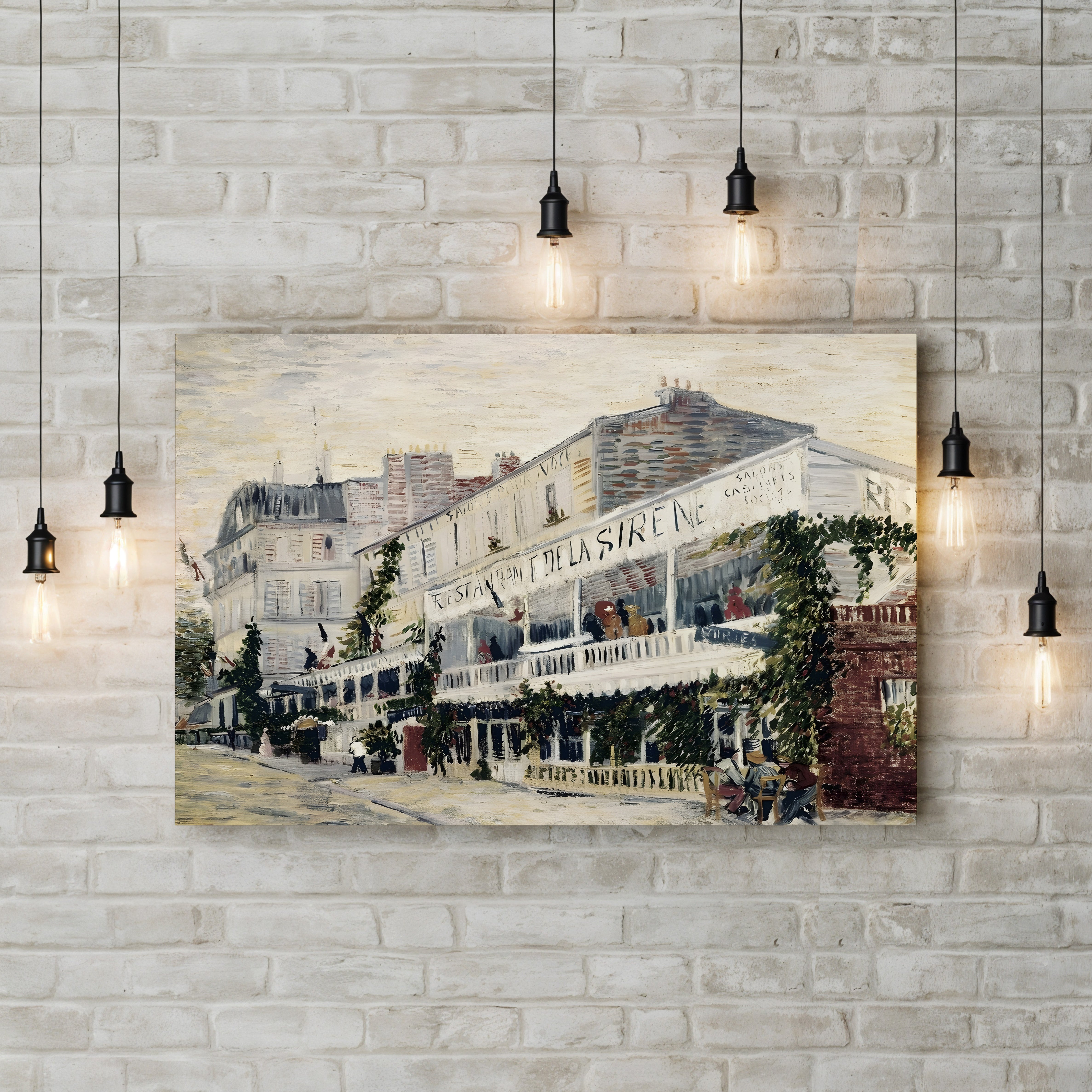 Restaurant de la Sirène, 1887 – Vincent van Gogh Wall Art | Post-Impressionist Cityscape Canvas Print