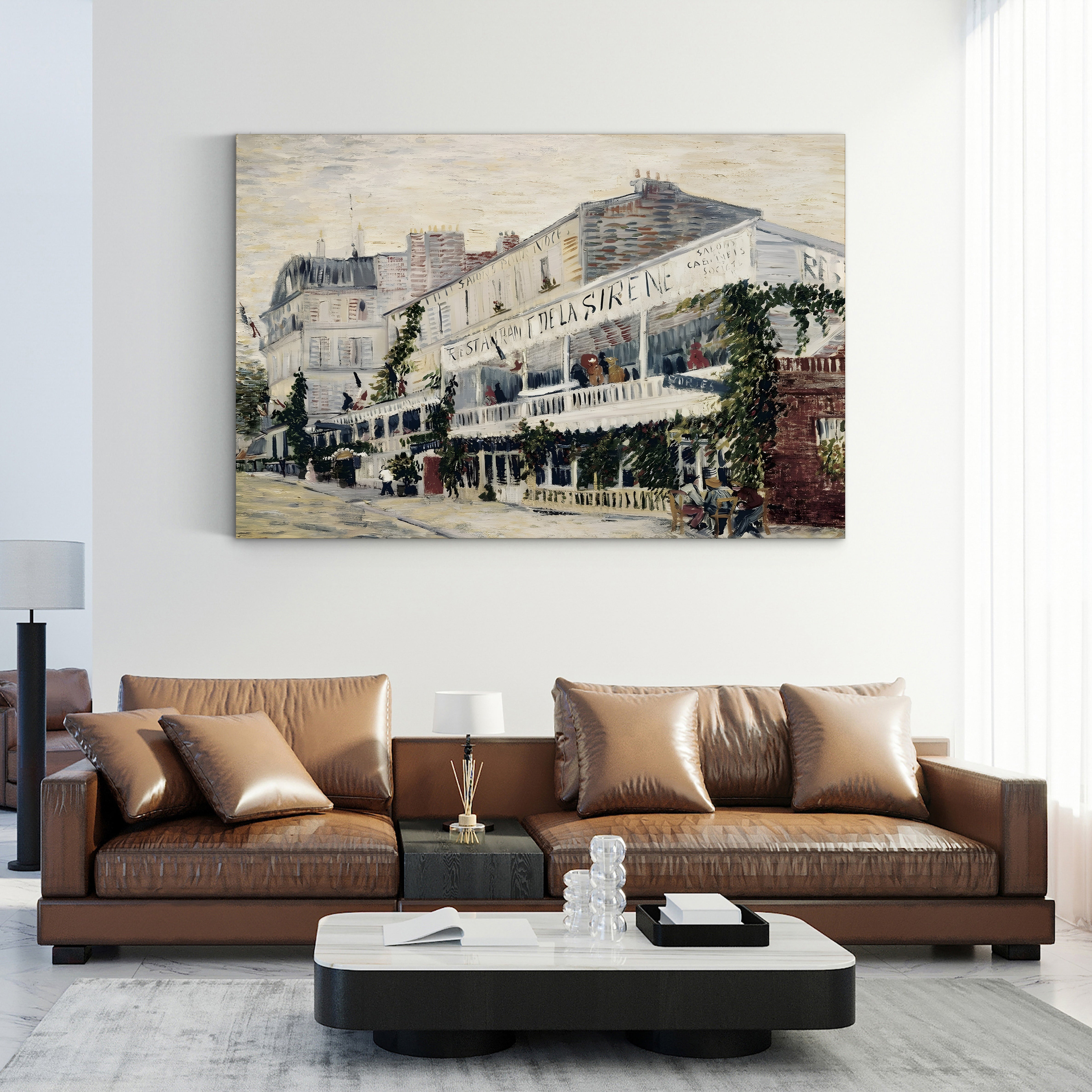 Restaurant de la Sirène, 1887 – Vincent van Gogh Wall Art | Post-Impressionist Cityscape Canvas Print