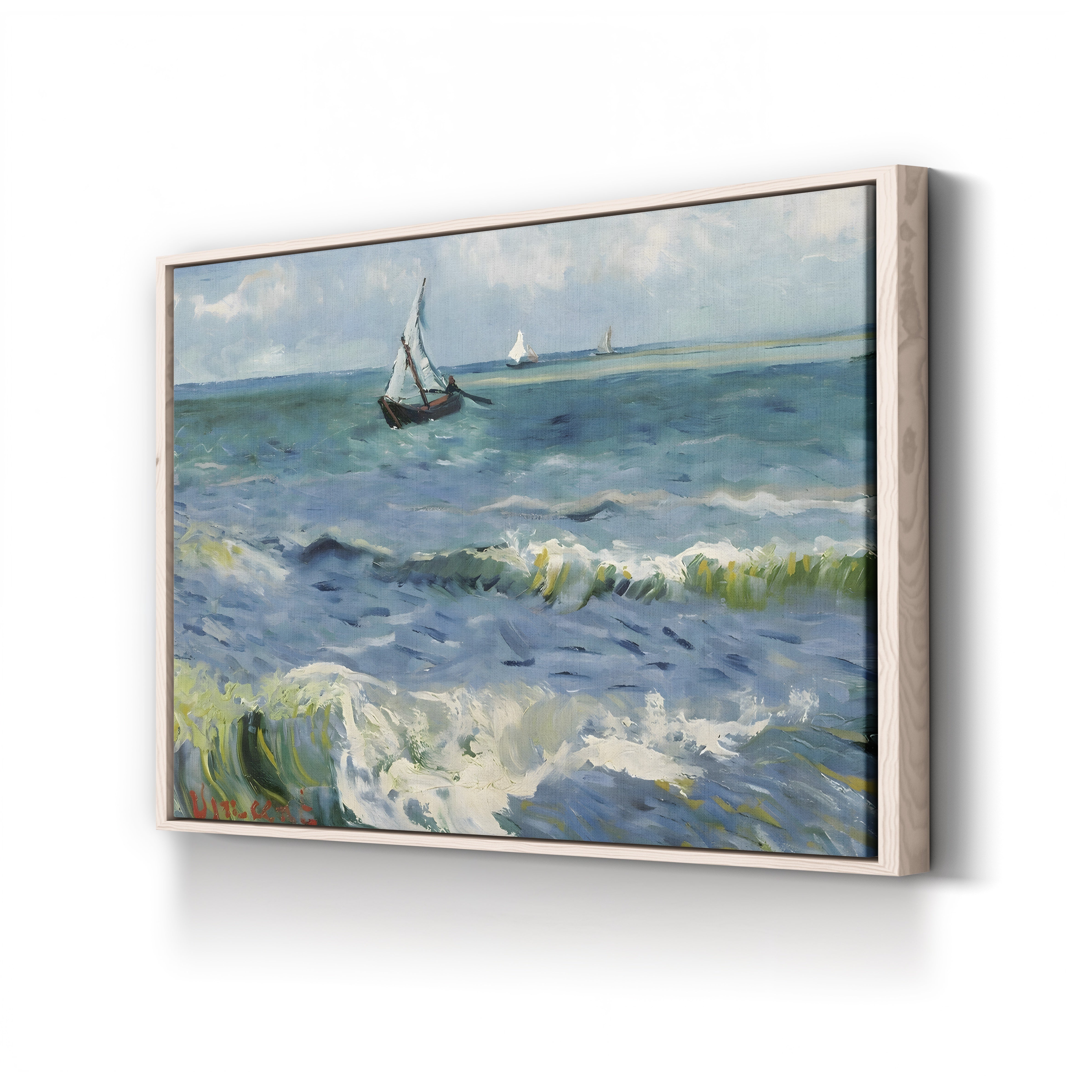 Seascape Near Les Saintes-Maries-de-la-Mer – Vincent van Gogh Wall Art | Post-Impressionist Seascape Canvas Print