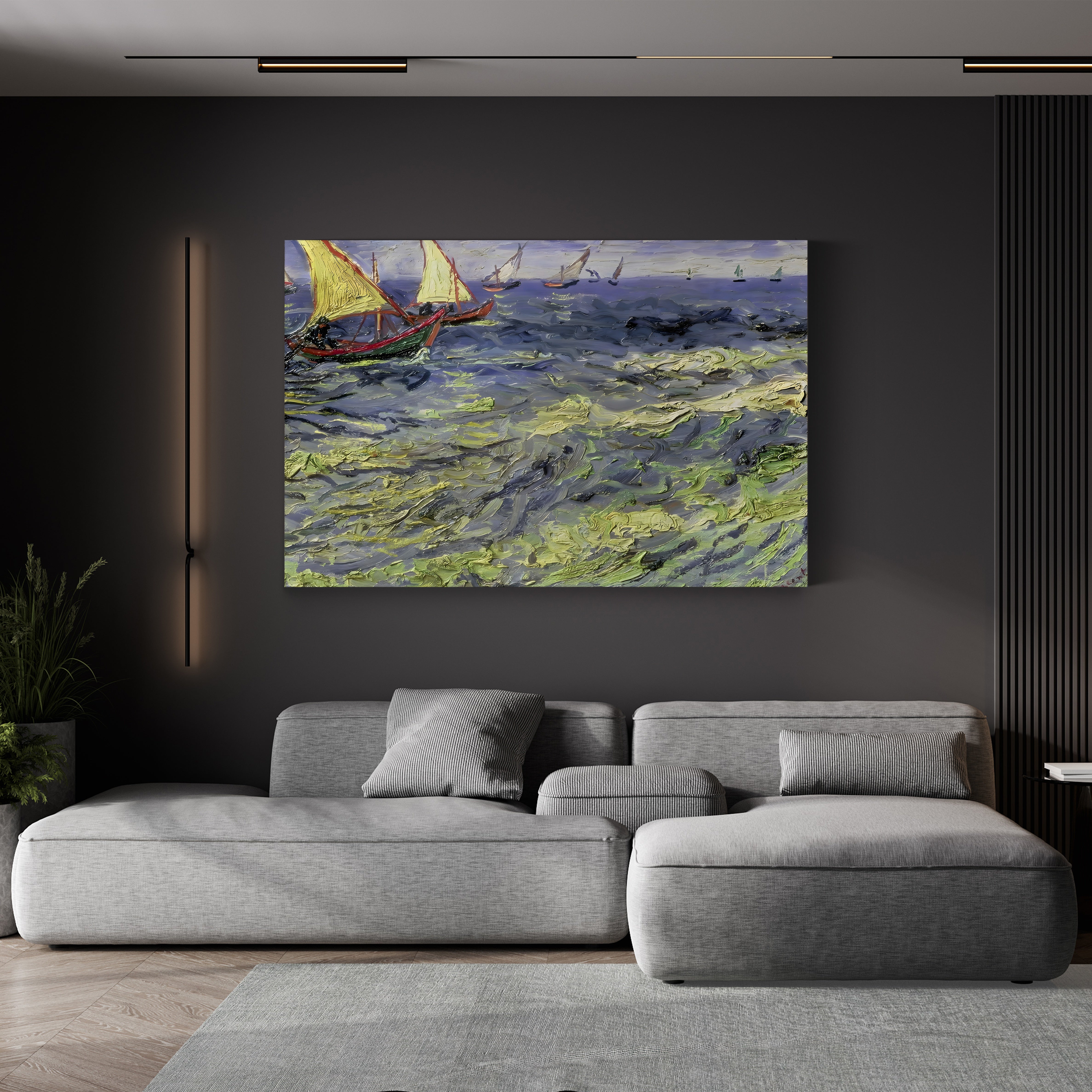 Seascape at Saintes-Maries, 1888 – Vincent van Gogh Wall Art | Post-Impressionist Seascape Canvas Print