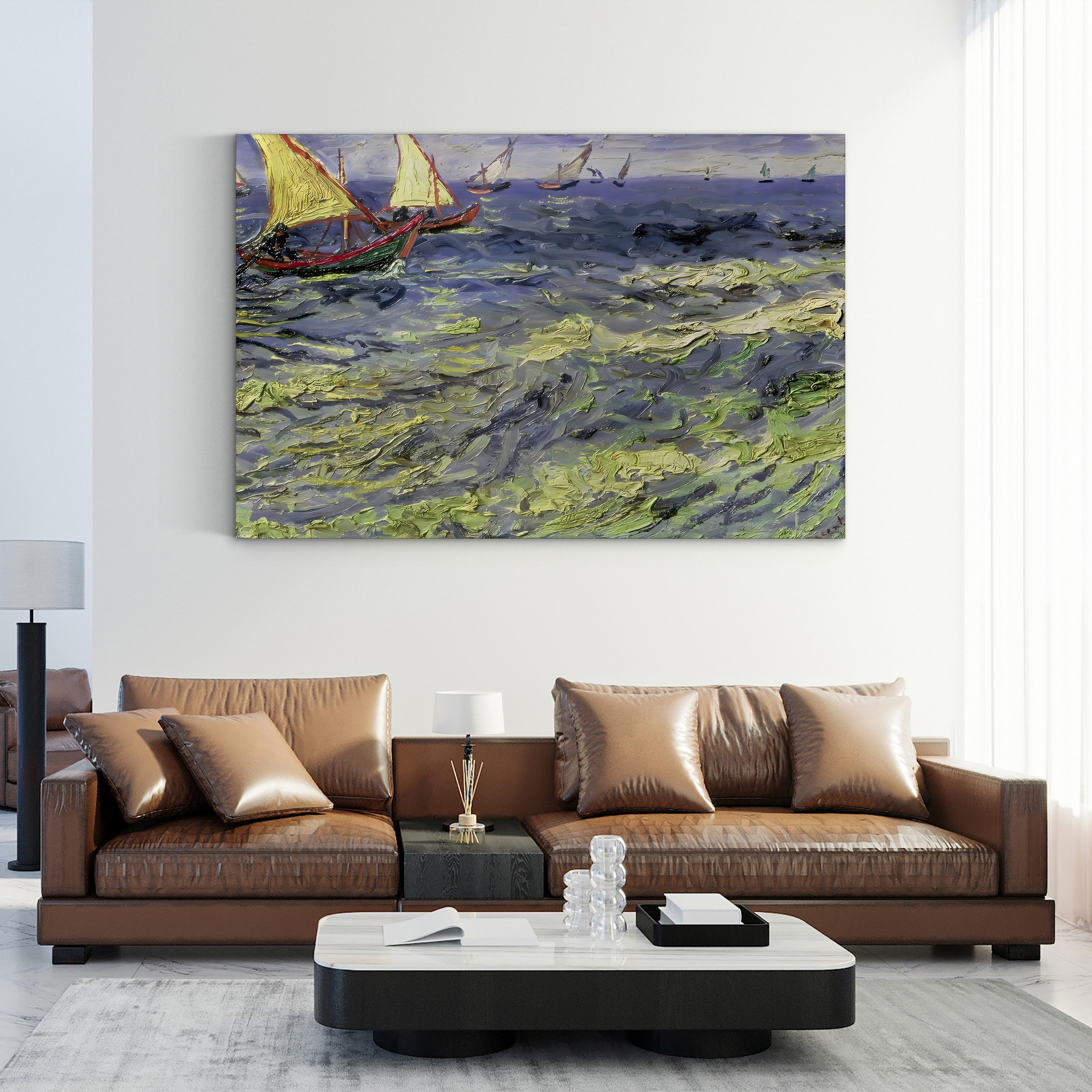 Seascape at Saintes-Maries, 1888 – Vincent van Gogh Wall Art | Post-Impressionist Seascape Canvas Print