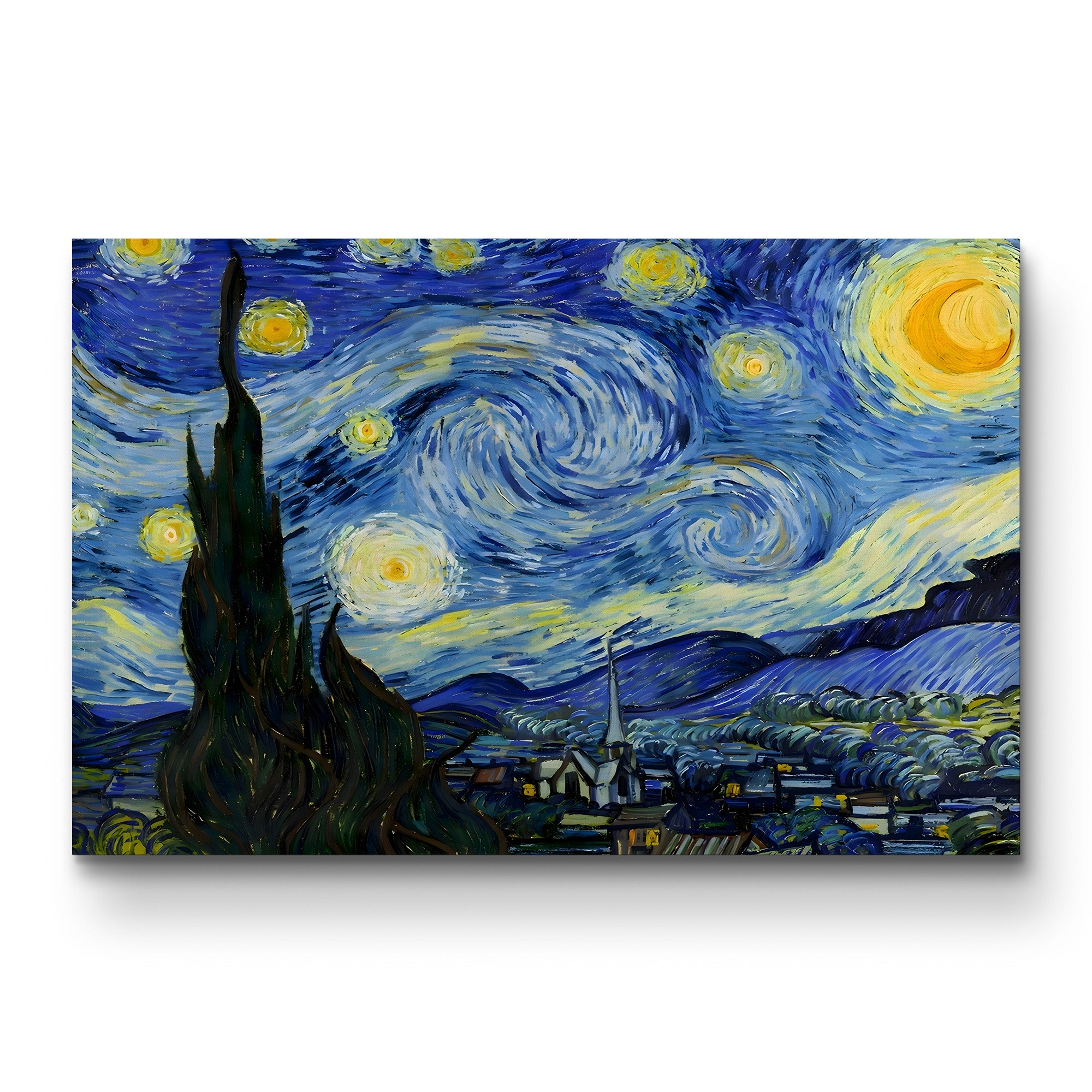 The Starry Night, 1889 – Vincent van Gogh Wall Art | Post-Impressionist Nocturne Canvas Print