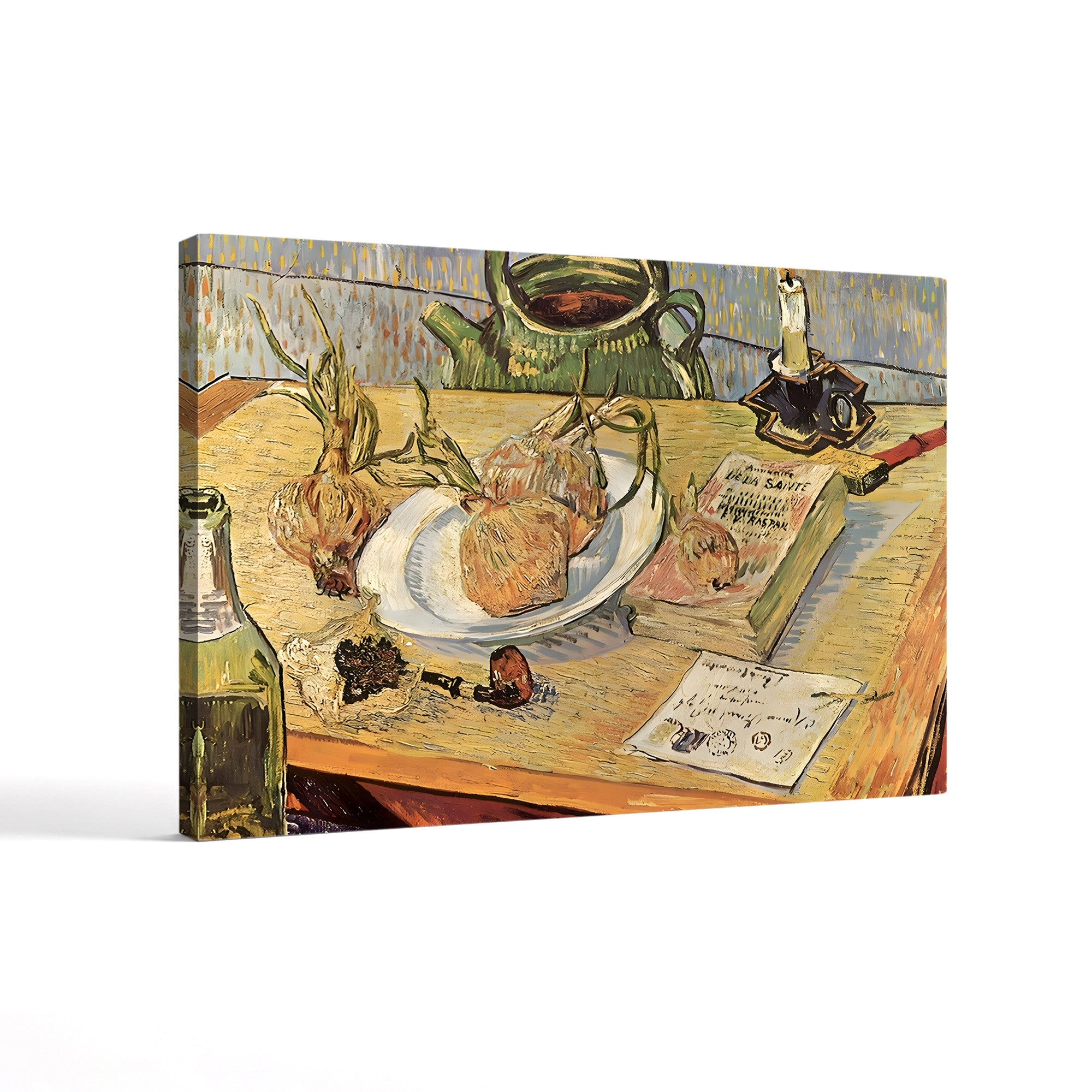 Still Life with Onions and Drawing Table – Vincent van Gogh Wall Art | Post-Impressionist Still Life Canvas Print