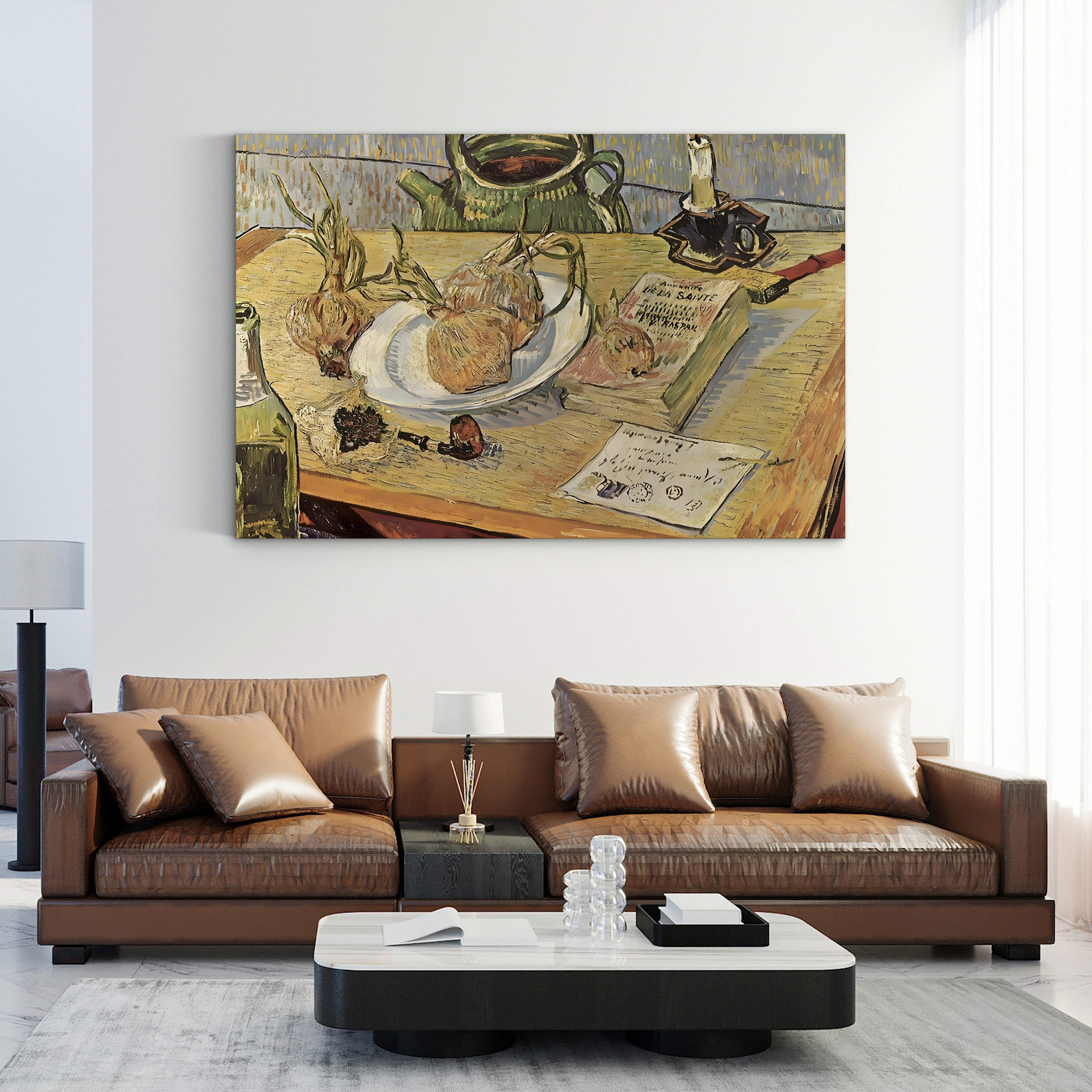 Still Life with Onions and Drawing Table – Vincent van Gogh Wall Art | Post-Impressionist Still Life Canvas Print
