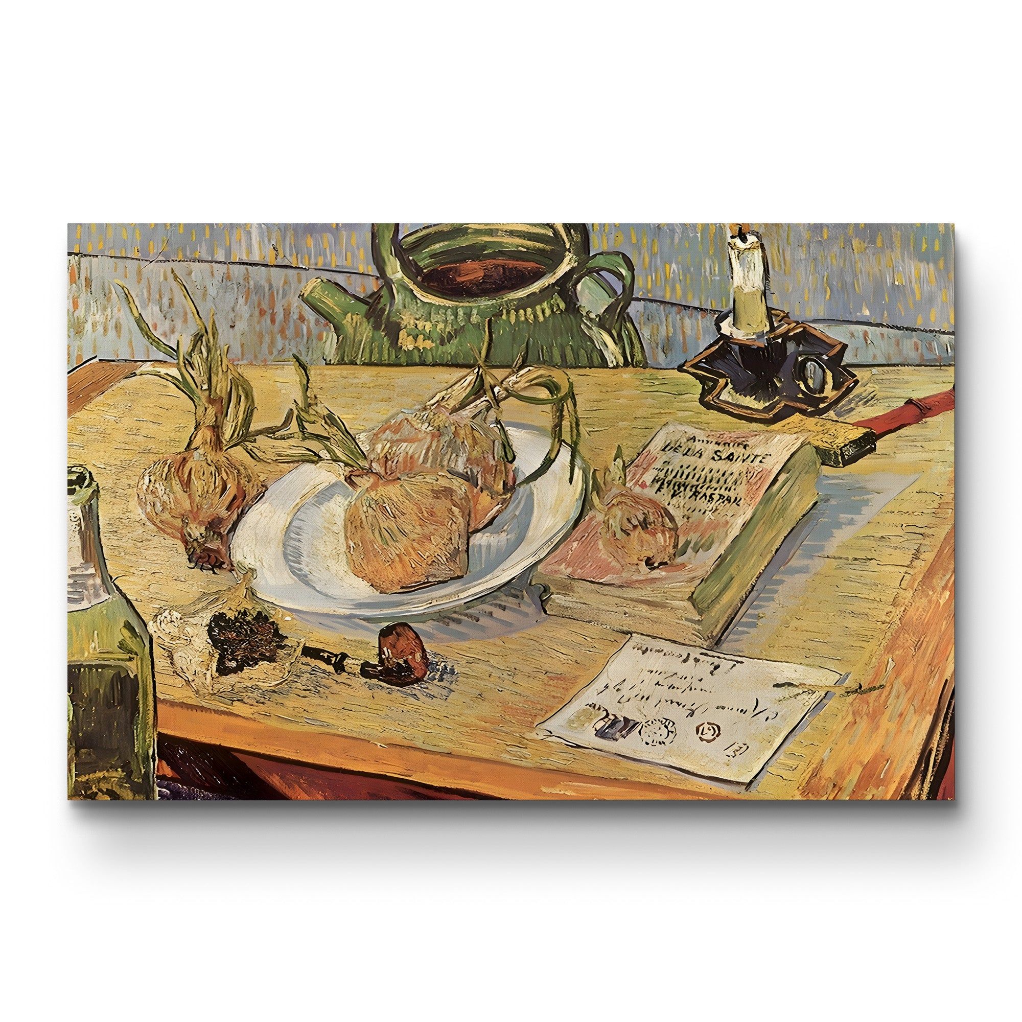Still Life with Onions and Drawing Table – Vincent van Gogh Wall Art | Post-Impressionist Still Life Canvas Print