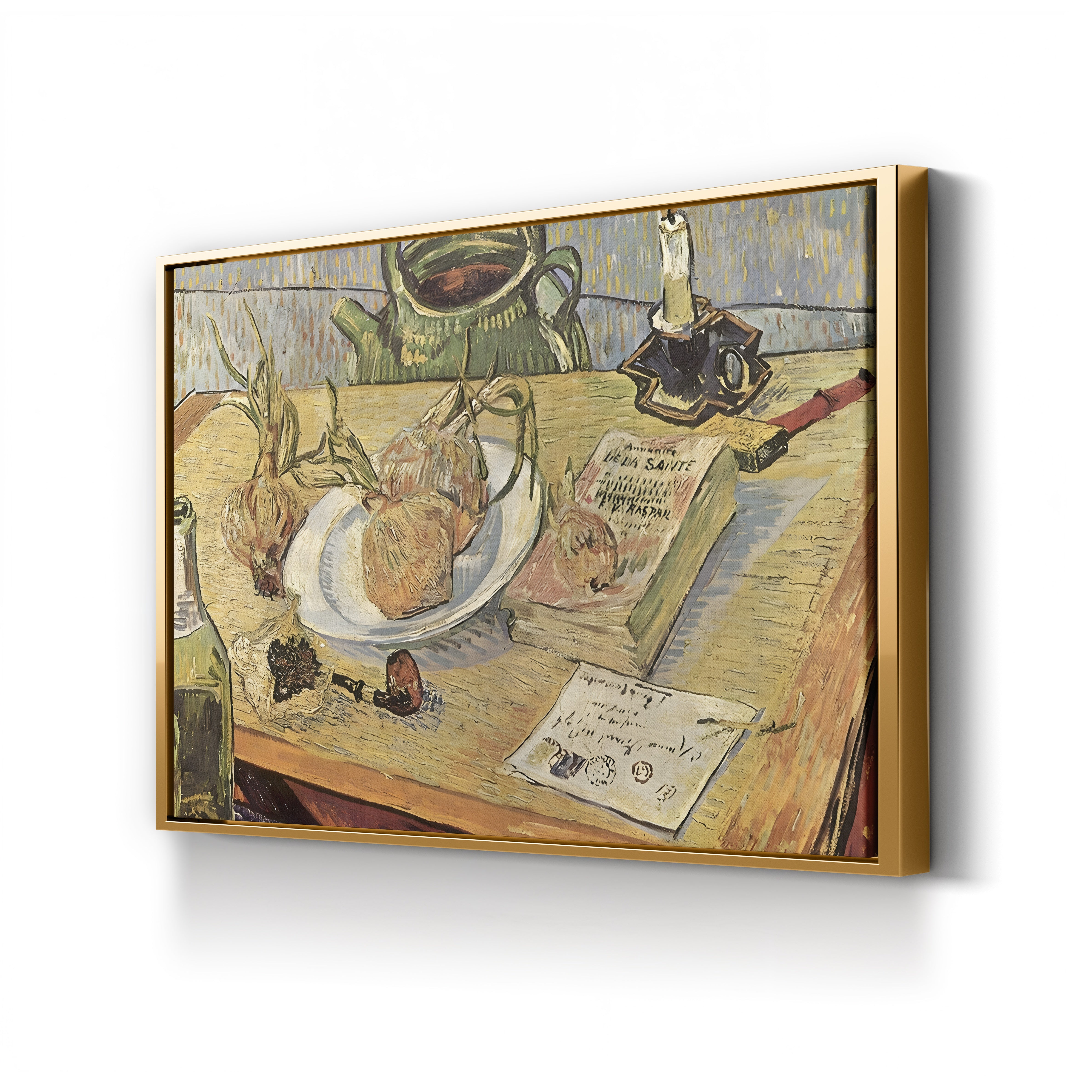 Still Life with Onions and Drawing Table – Vincent van Gogh Wall Art | Post-Impressionist Still Life Canvas Print