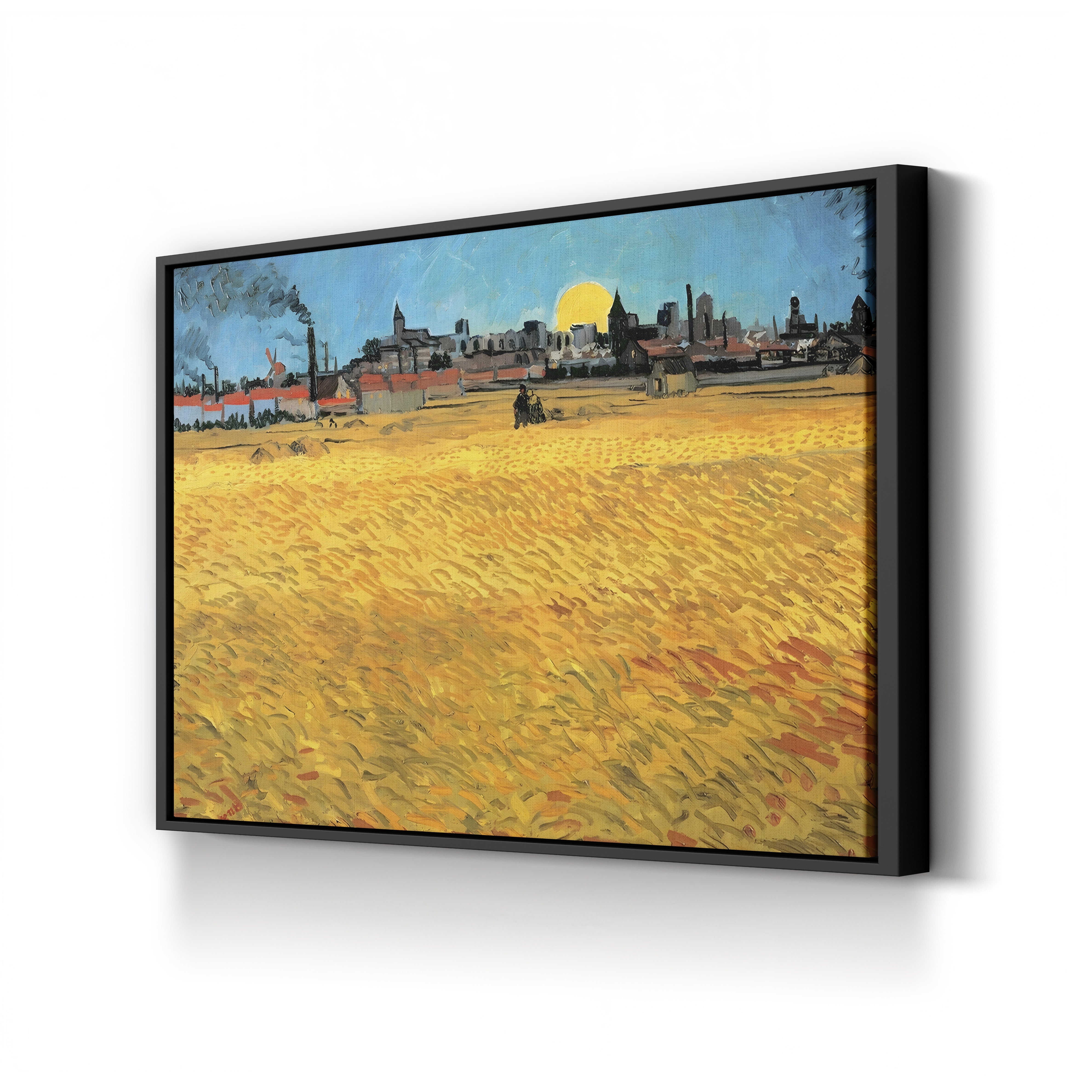 Summer Evening, Wheat Field at Sunset, 1888 – Vincent van Gogh Wall Art | Post-Impressionist Landscape Canvas Print