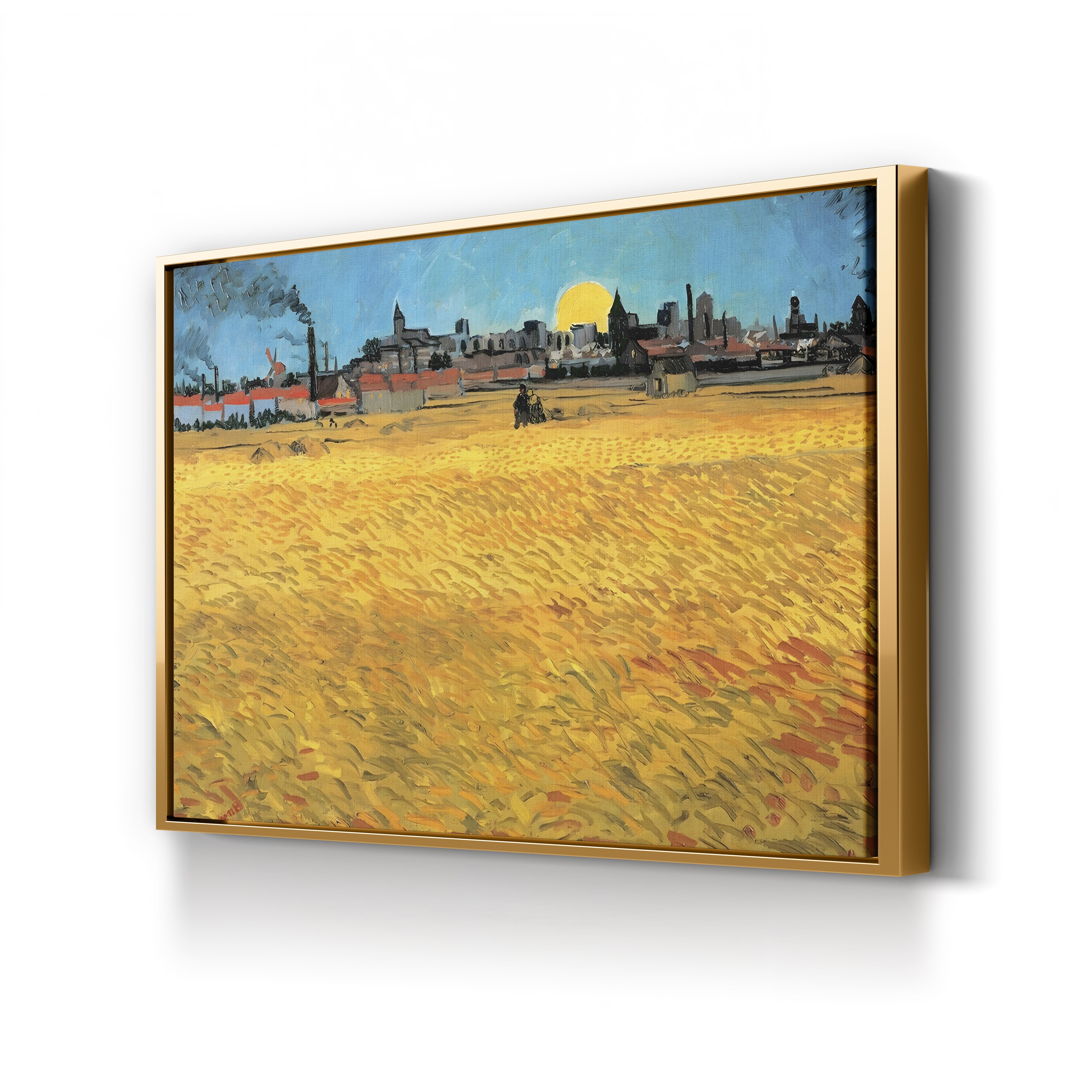 Summer Evening, Wheat Field at Sunset, 1888 – Vincent van Gogh Wall Art | Post-Impressionist Landscape Canvas Print