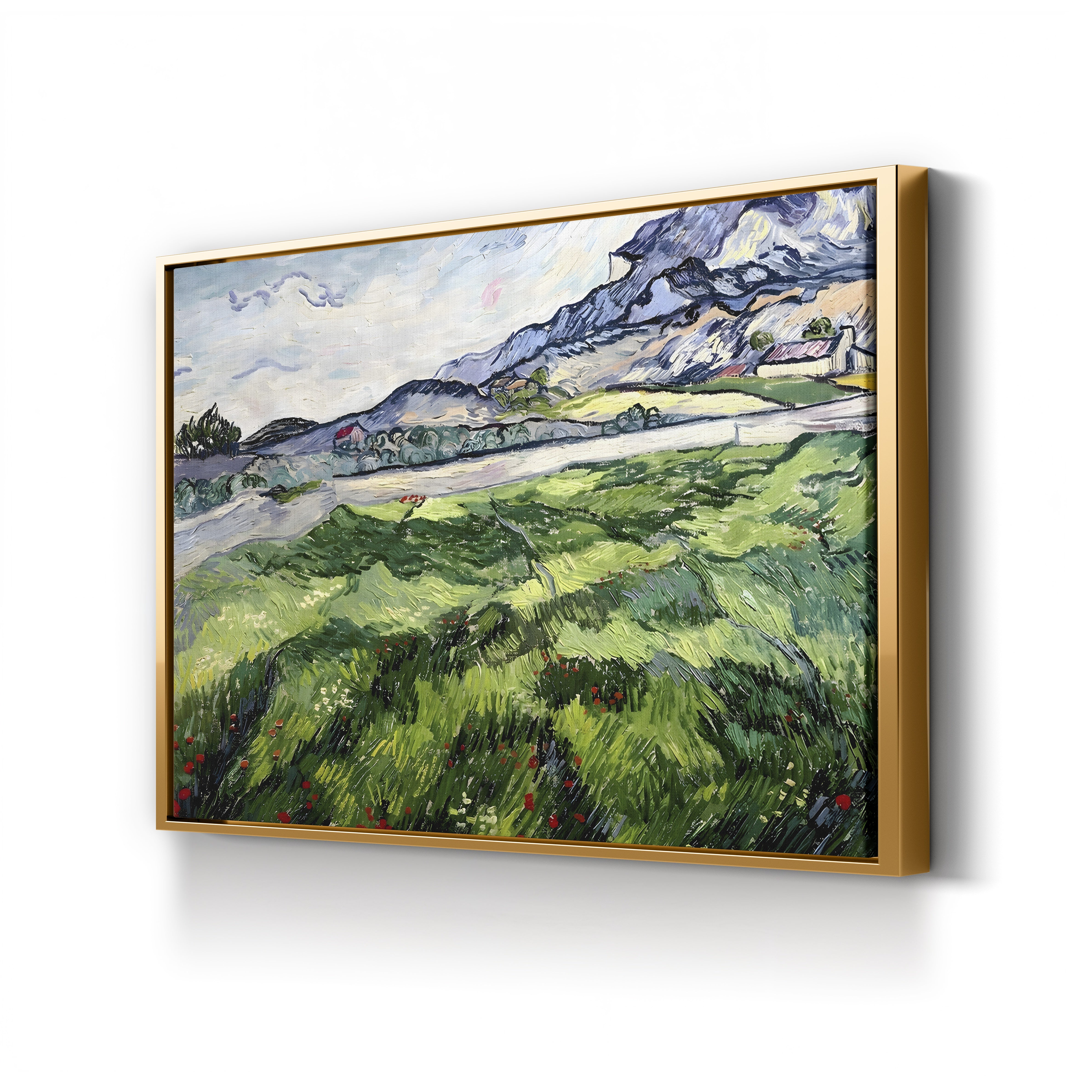 The Green Wheatfield behind the Asylum, 1889 – Vincent van Gogh Wall Art | Post-Impressionist Landscape Canvas Print