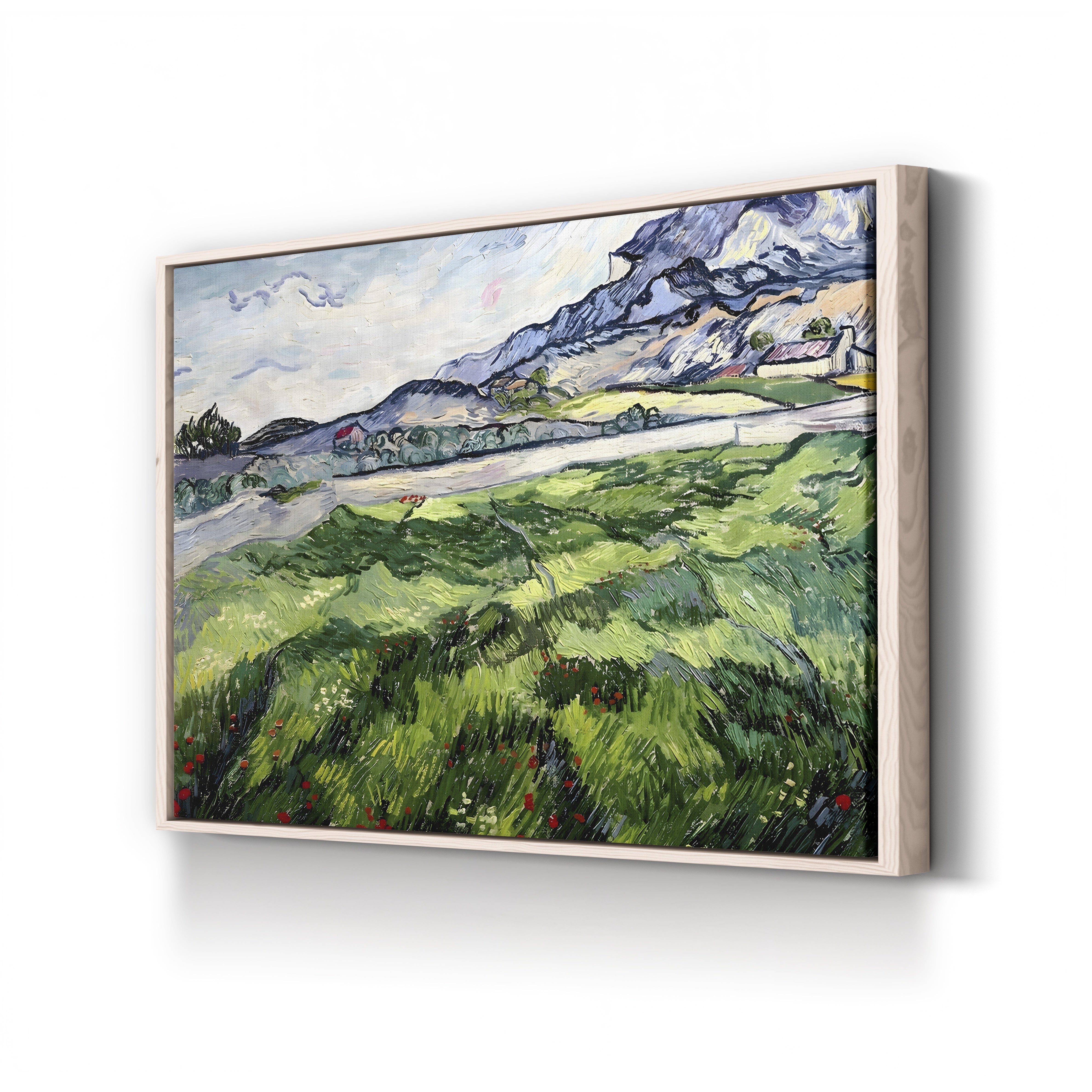 The Green Wheatfield behind the Asylum, 1889 – Vincent van Gogh Wall Art | Post-Impressionist Landscape Canvas Print