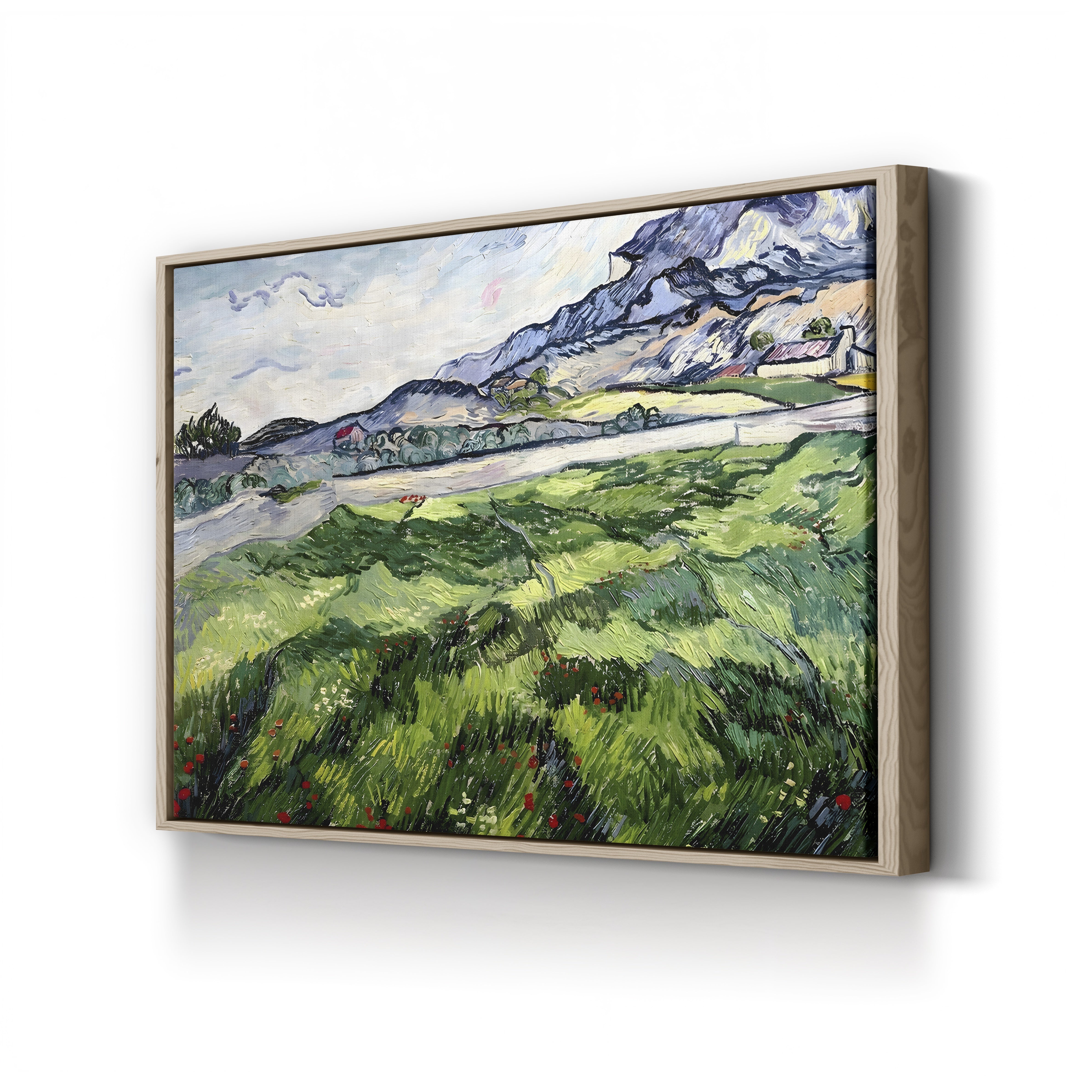 The Green Wheatfield behind the Asylum, 1889 – Vincent van Gogh Wall Art | Post-Impressionist Landscape Canvas Print