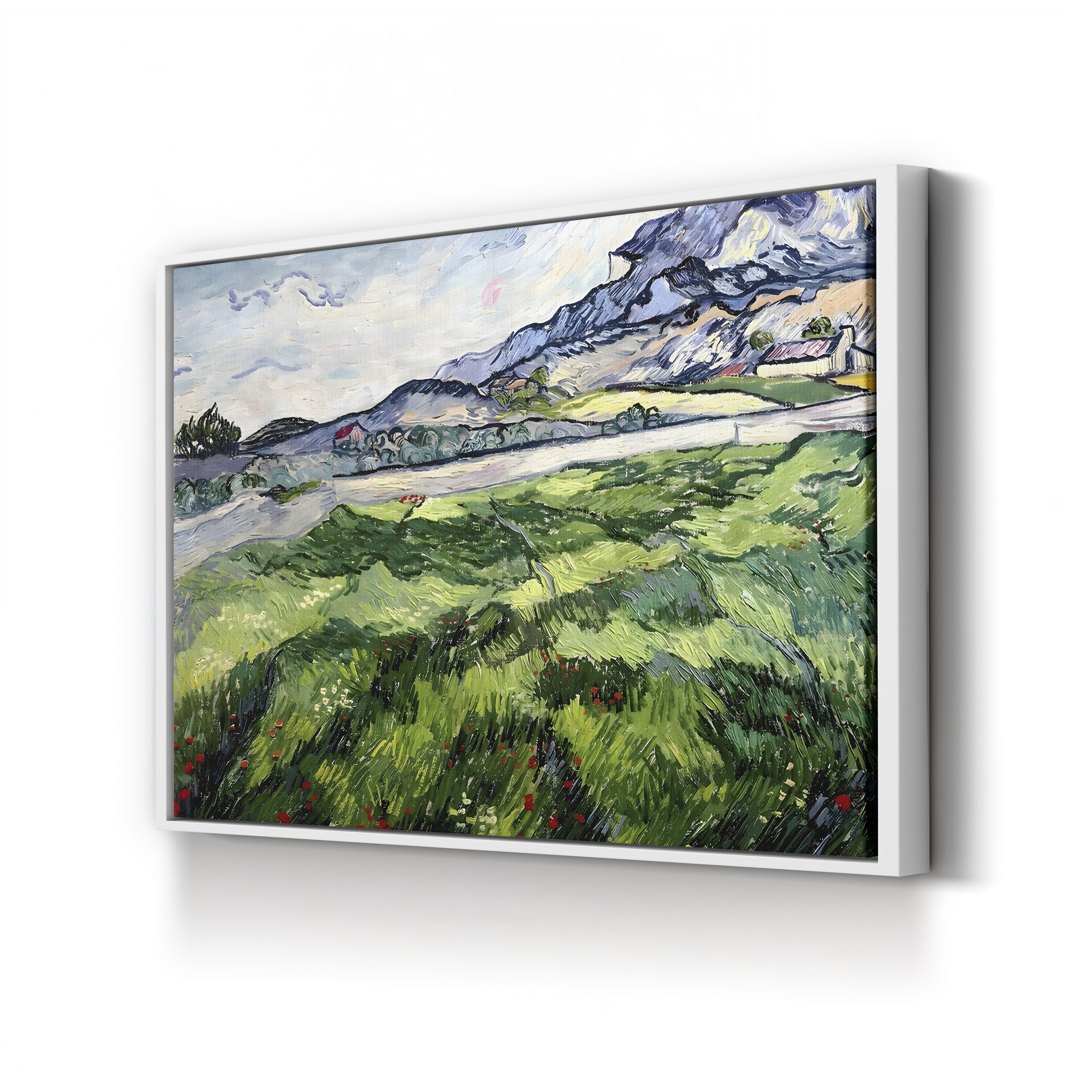 The Green Wheatfield behind the Asylum, 1889 – Vincent van Gogh Wall Art | Post-Impressionist Landscape Canvas Print