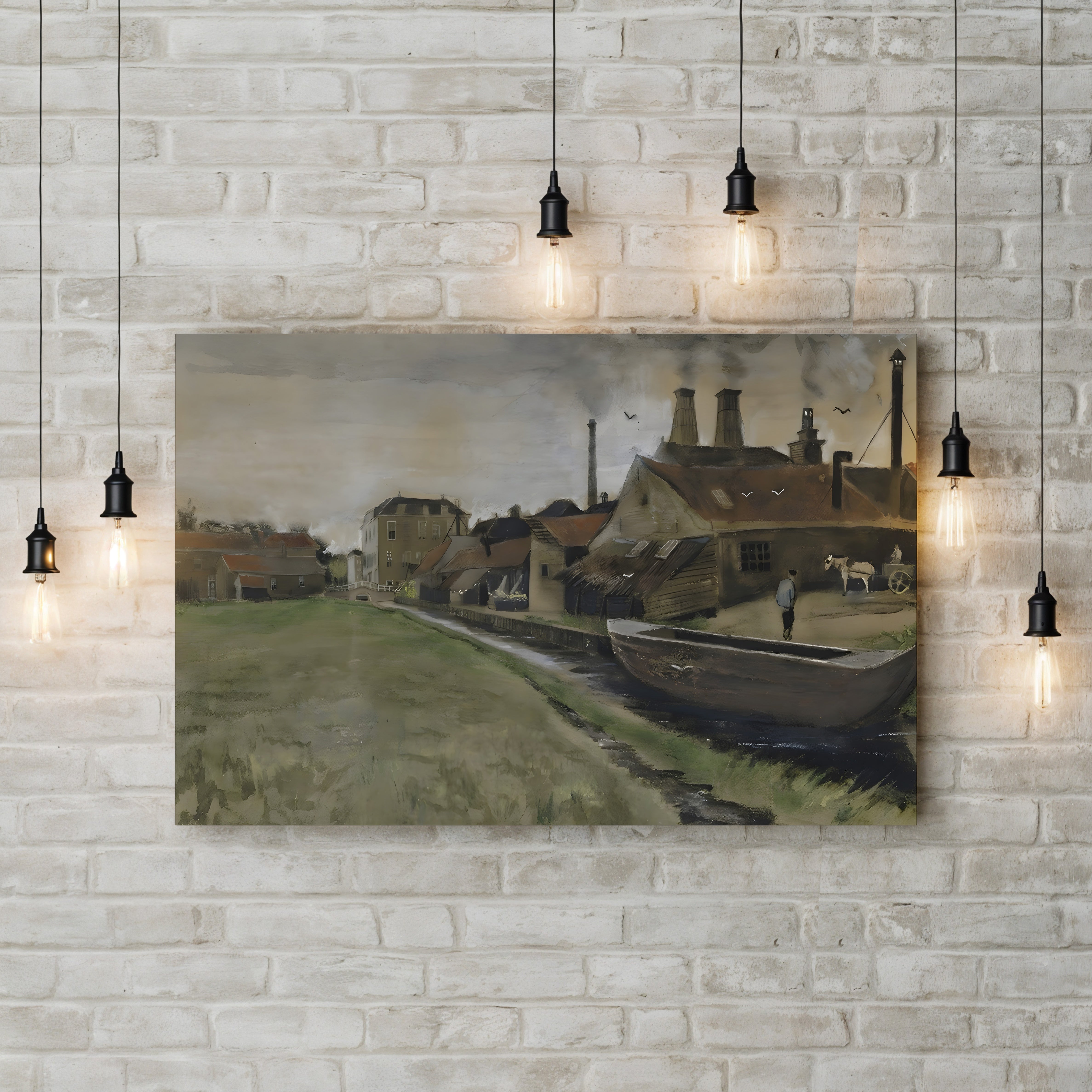 The Iron Mill in The Hague, 1882 – Vincent van Gogh Wall Art | Early Dutch Landscape Canvas Print