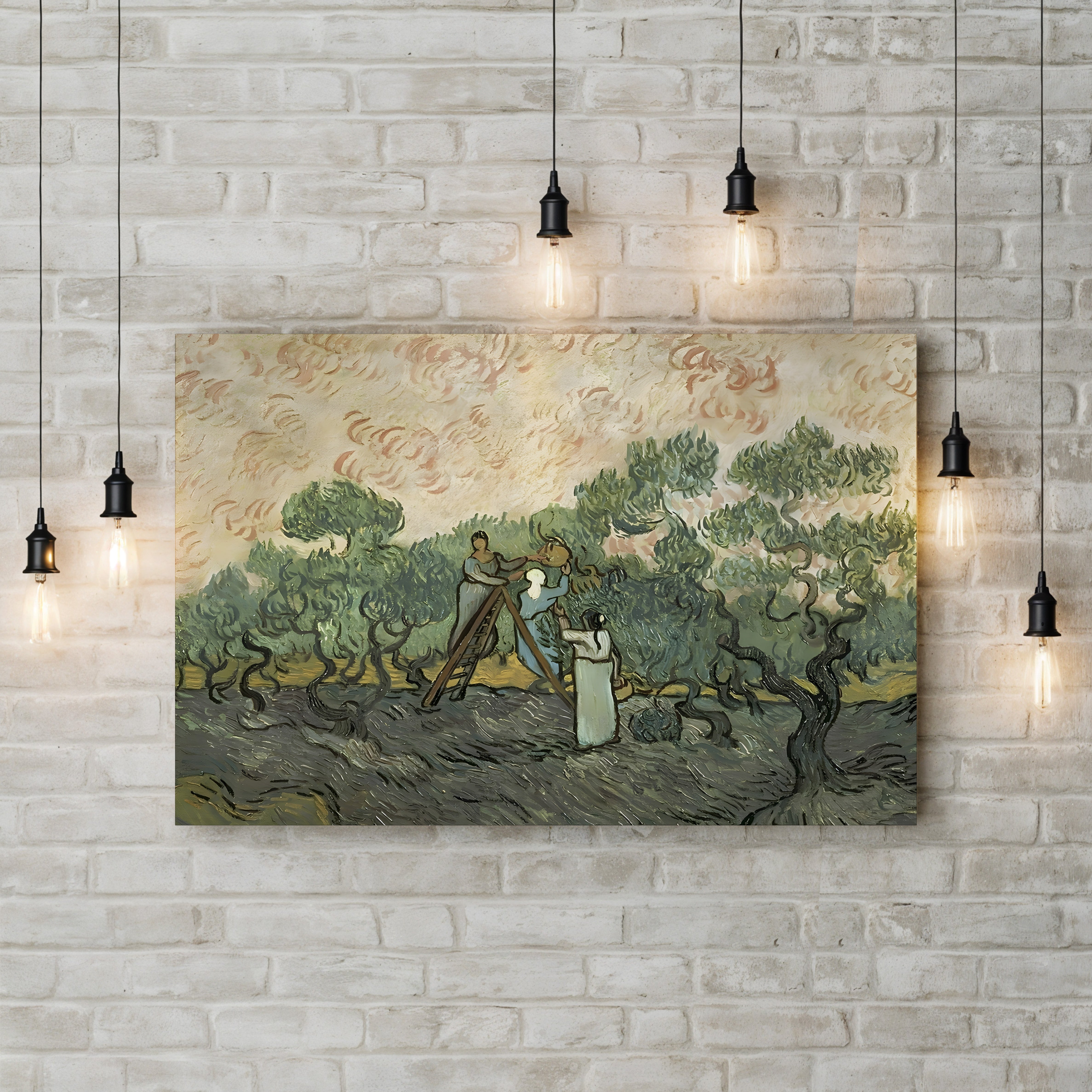 The Olive Pickers, Saint-Rémy, 1889 – Vincent van Gogh Wall Art | Post-Impressionist Figure Canvas Print