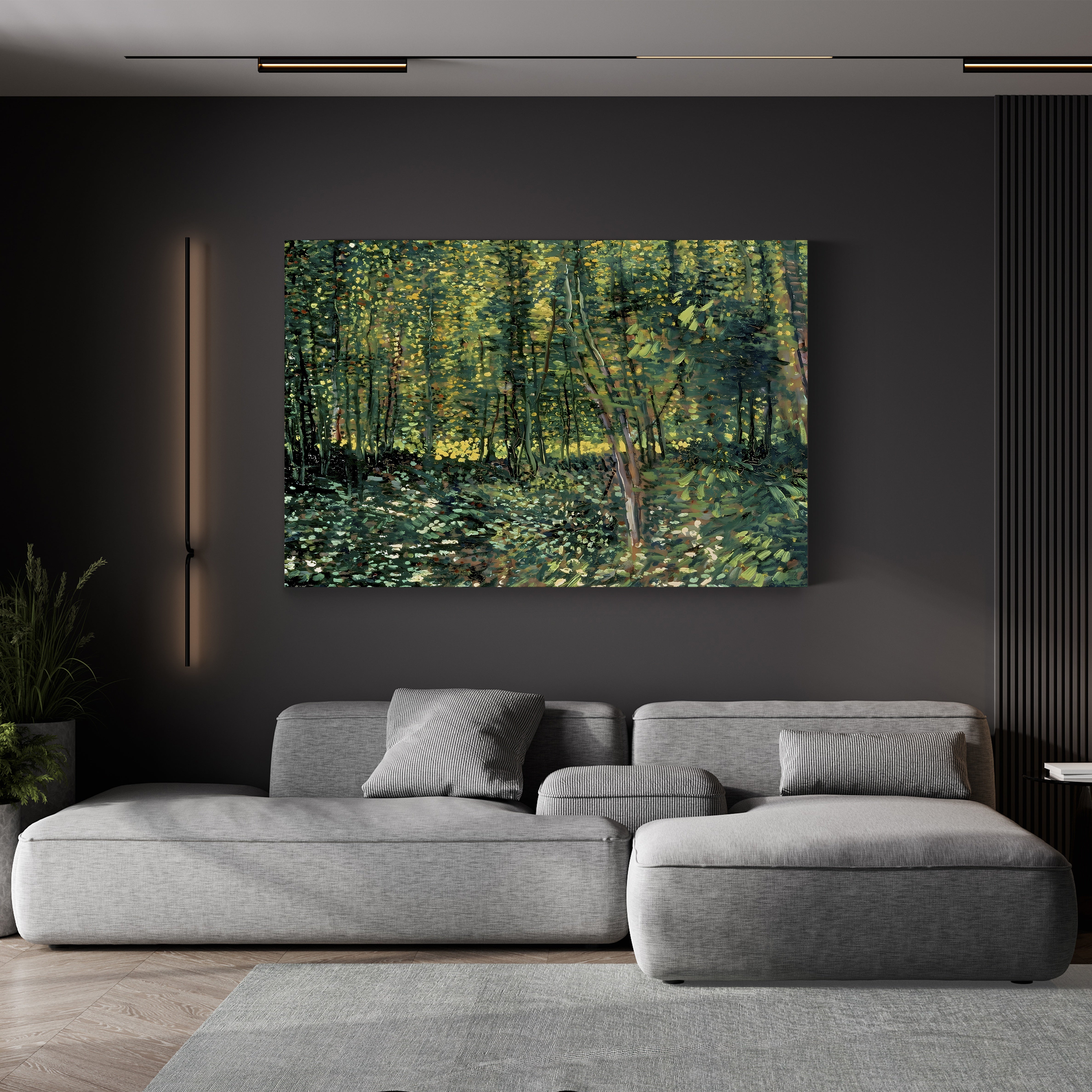Trees and Undergrowth, 1887 – Vincent van Gogh Wall Art | Post-Impressionist Forest Canvas Print