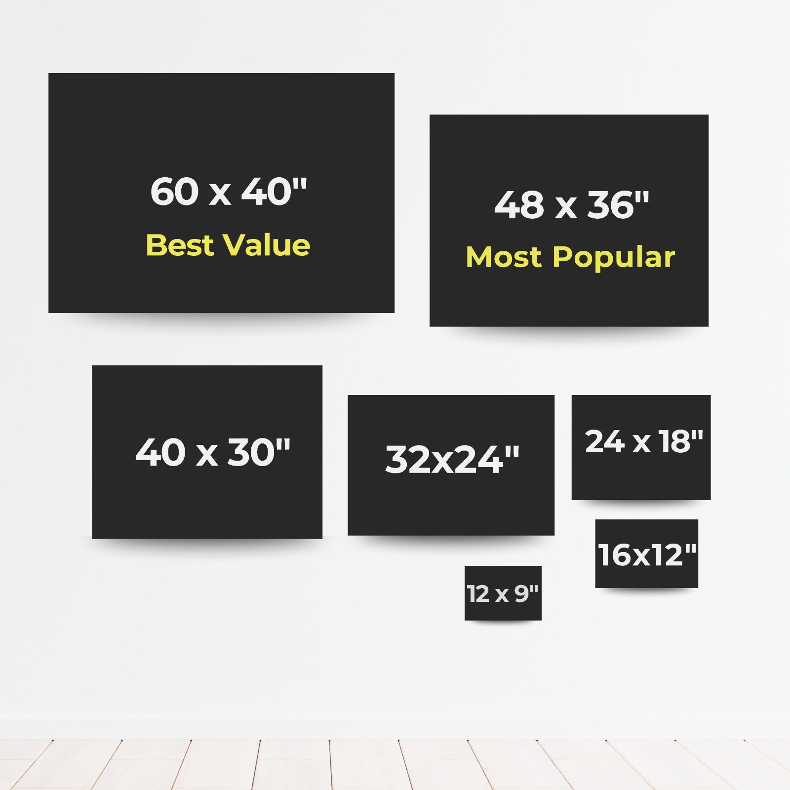 Canvas sizes available