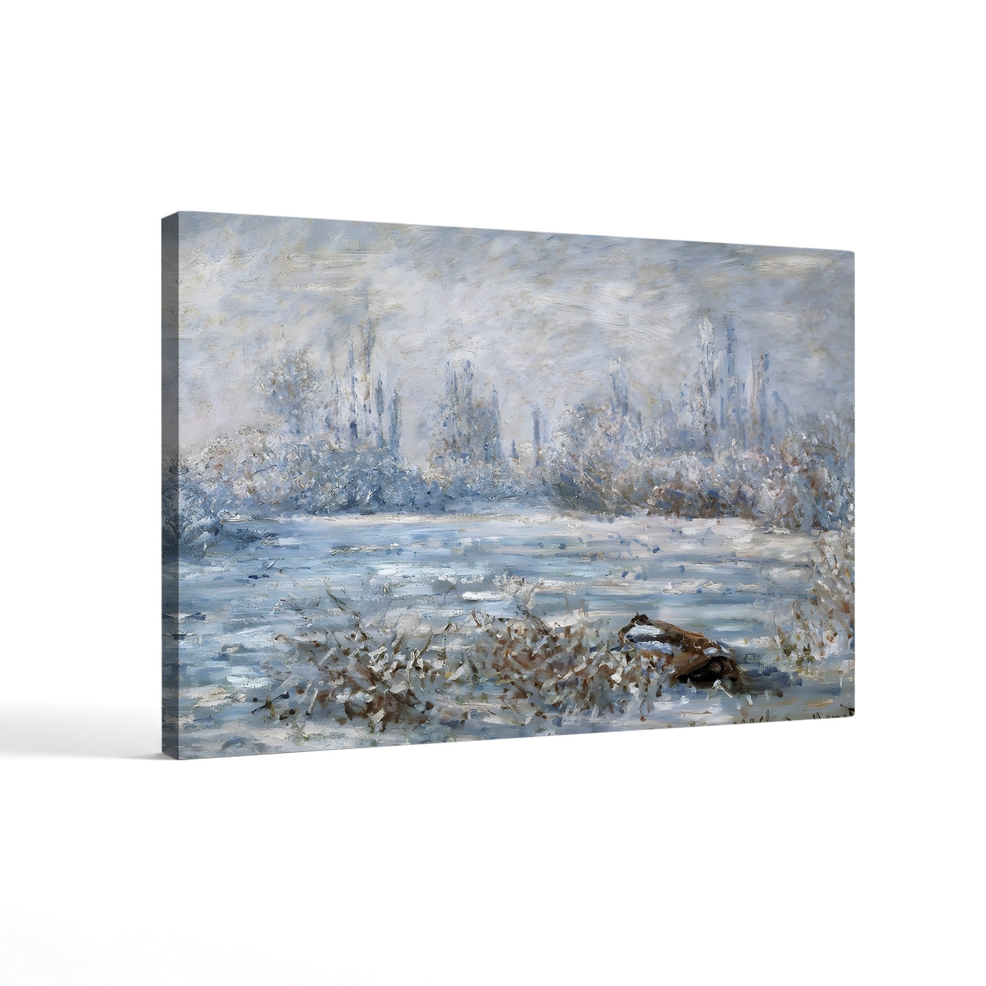 Frost near Vétheuil – Claude Monet Wall Art | Impressionist Winter Landscape Canvas Print