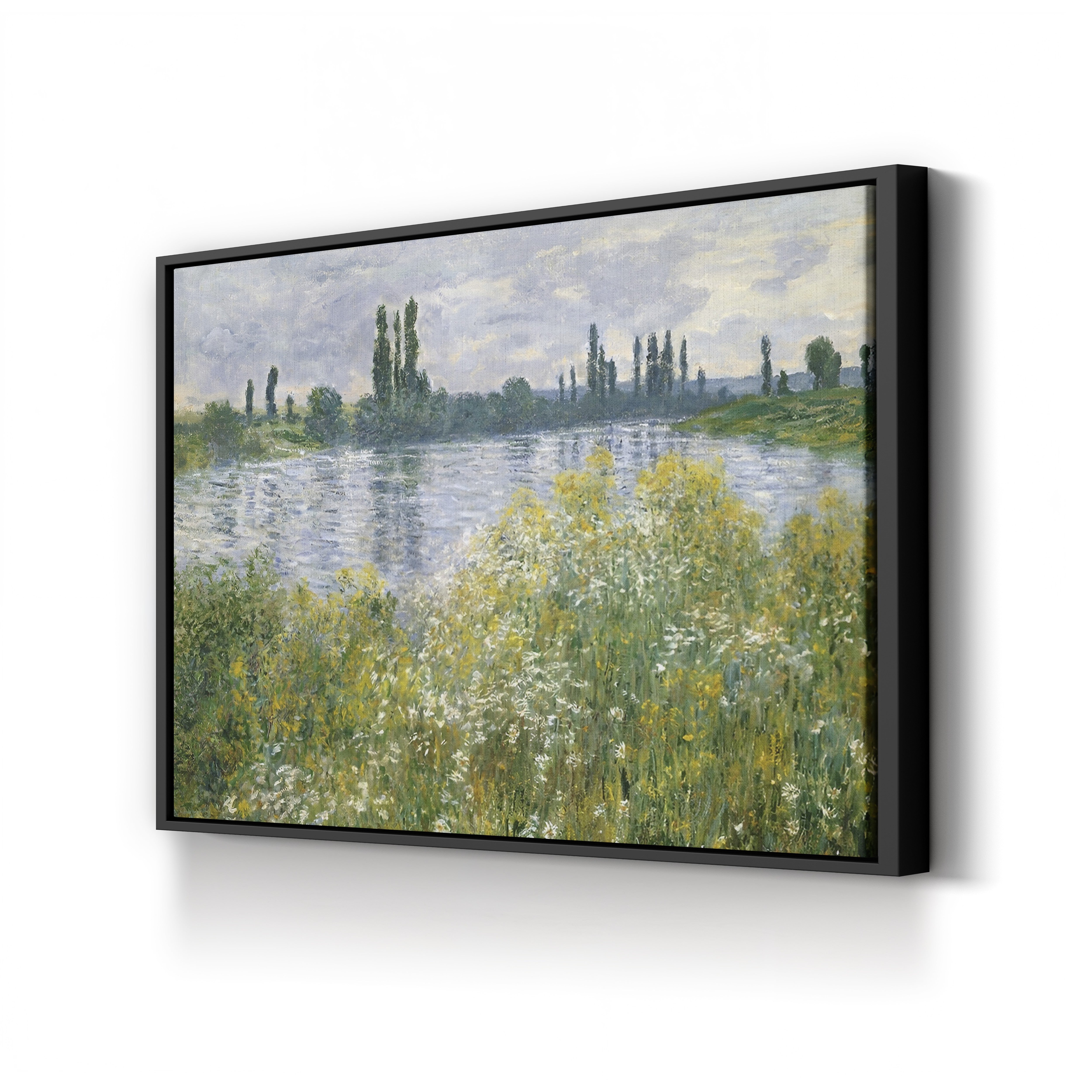 Banks of the Seine, Vétheuil, 1880 – Claude Monet Wall Art | Impressionist Seine Landscape Canvas Print