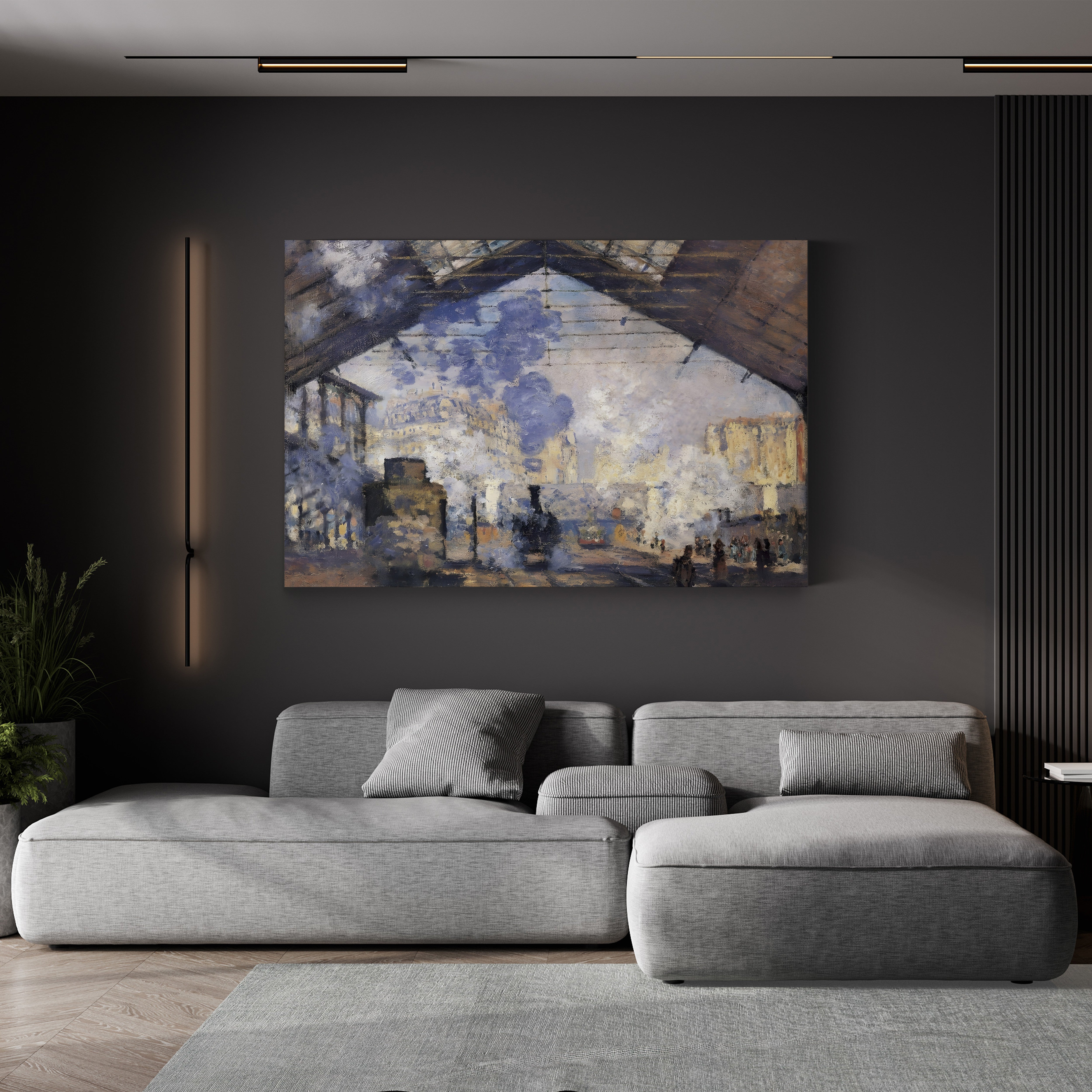 La Gare Saint-Lazare – Claude Monet Wall Art | Impressionist Railway Station Canvas Print