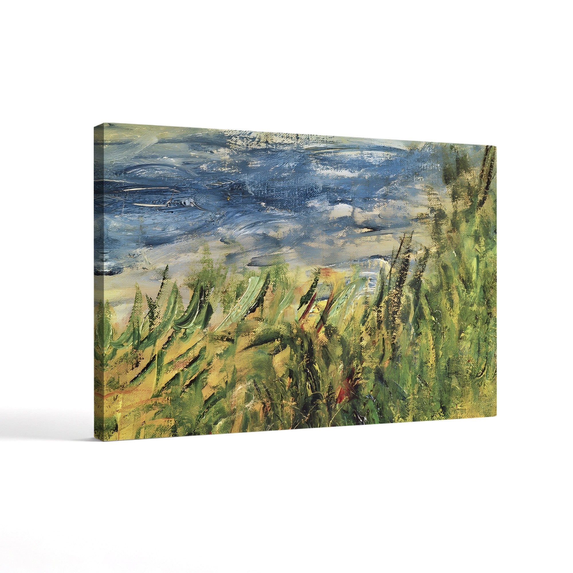 The Banks of the Seine at Champrosay (Detail of the Water and Grass), 1876 – Pierre-Auguste Renoir Wall Art | Impressionist Canvas Print