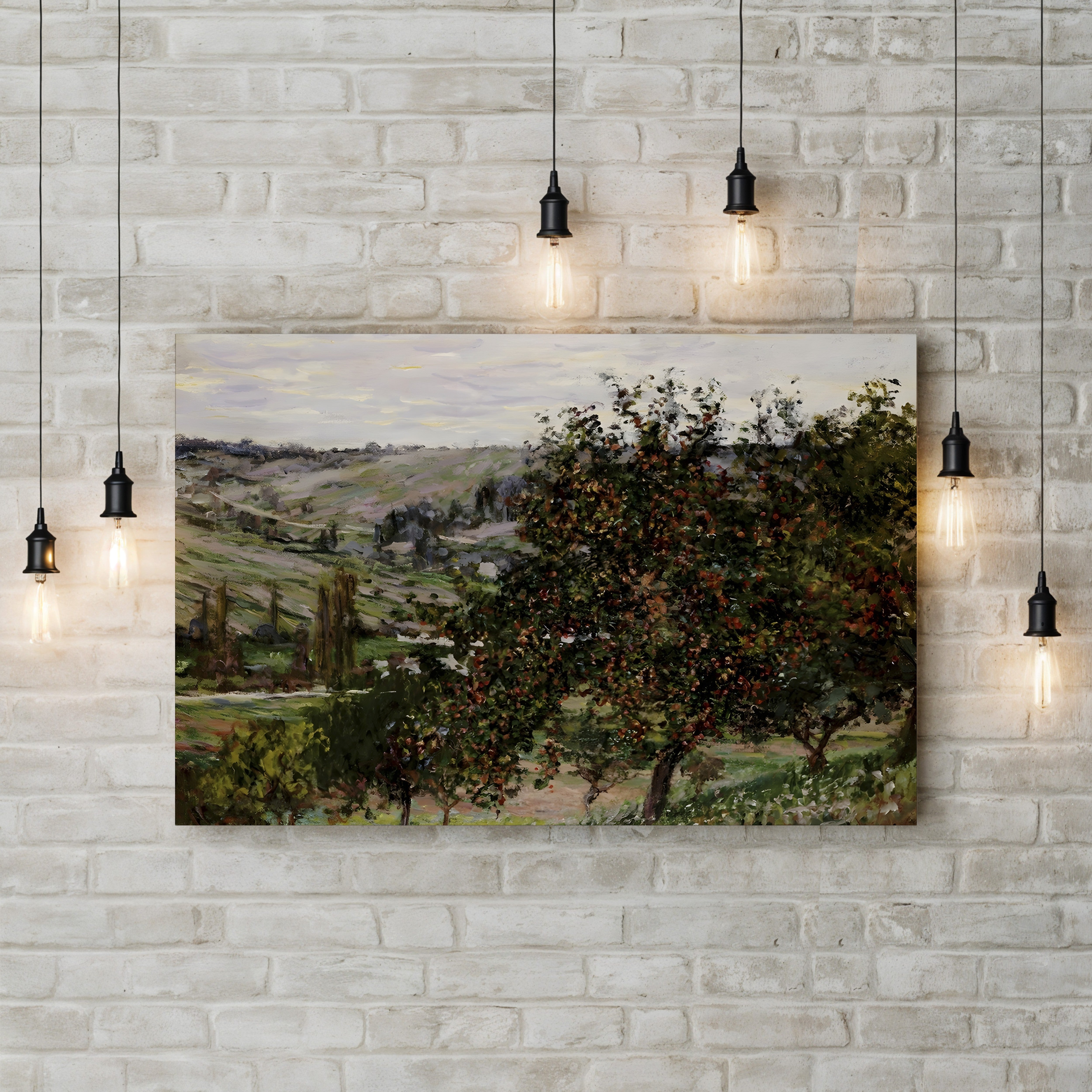 Apple Trees near Vétheuil – Claude Monet Wall Art | Impressionist Norman Landscape Canvas Print